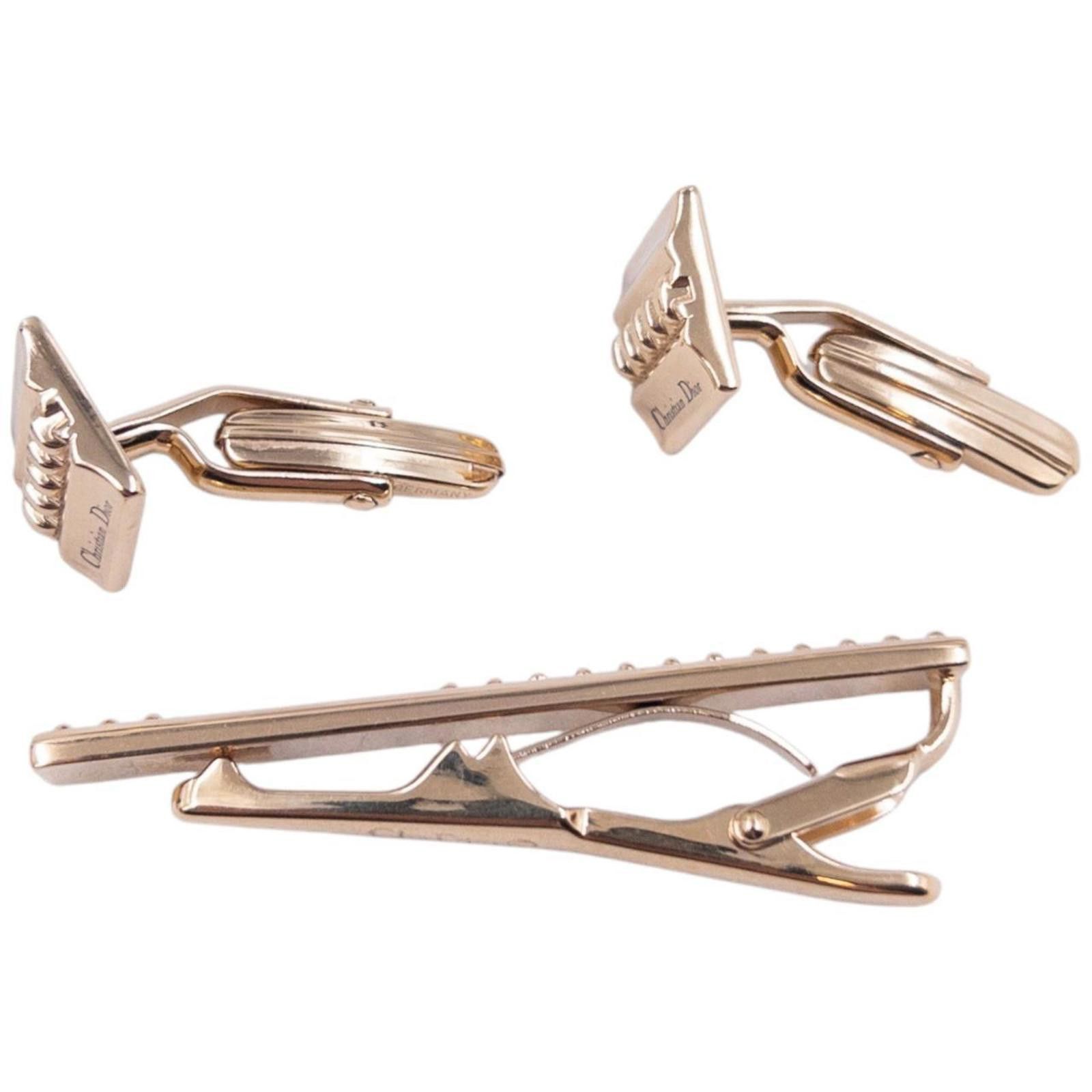 Dior Vintage Dior Cuff Links & Tie Clip Set Size ONE SIZE - 4 Thumbnail