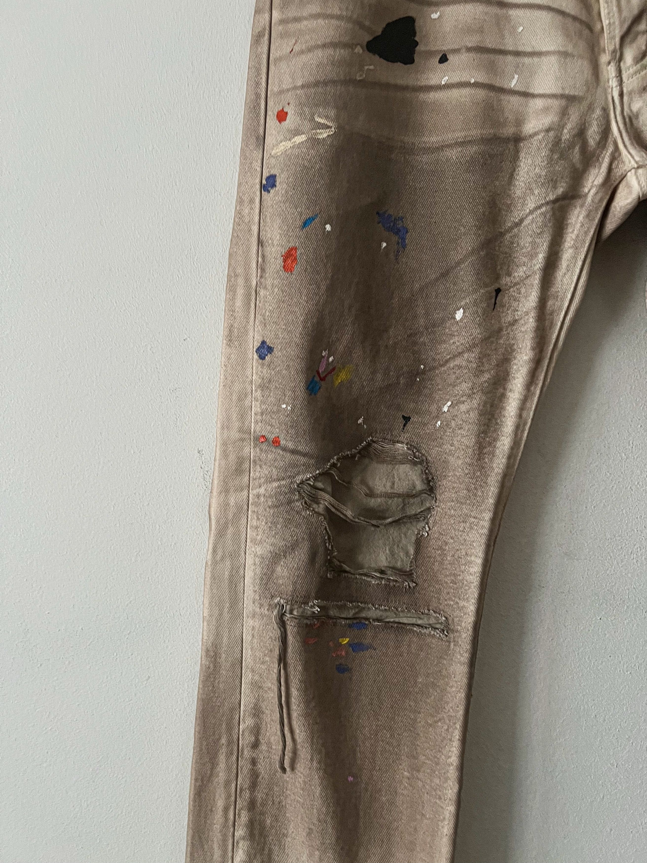 Gallery Dept. Hollywood BLV 5001 Paint-Splattered Distressed Jeans Size US 32 / EU 48 - 6 Thumbnail