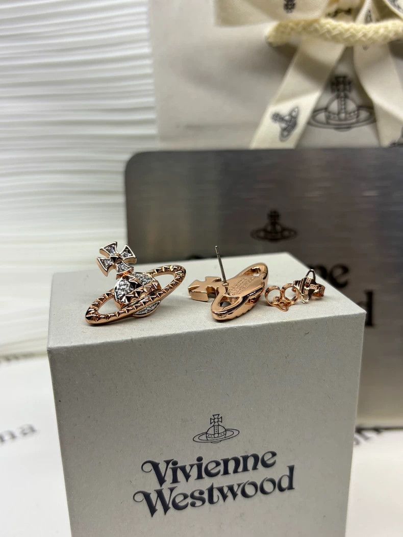 Vivienne Westwood Vivienne Westwood Classic Rivet Planet Relief Earrings Ros Size ONE SIZE - 5 Thumbnail