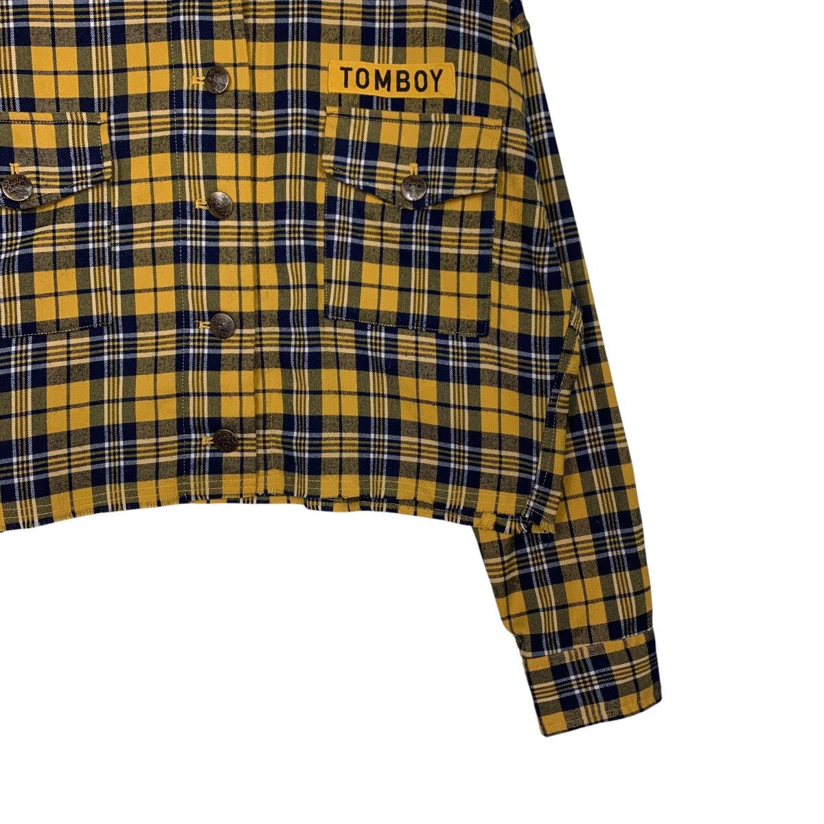 Japanese Brand REPIPI ARMARIO Yellow Check Crop Flannel Jacket #2600-C117 Size M / US 6-8 / IT 42-44 - 4 Thumbnail