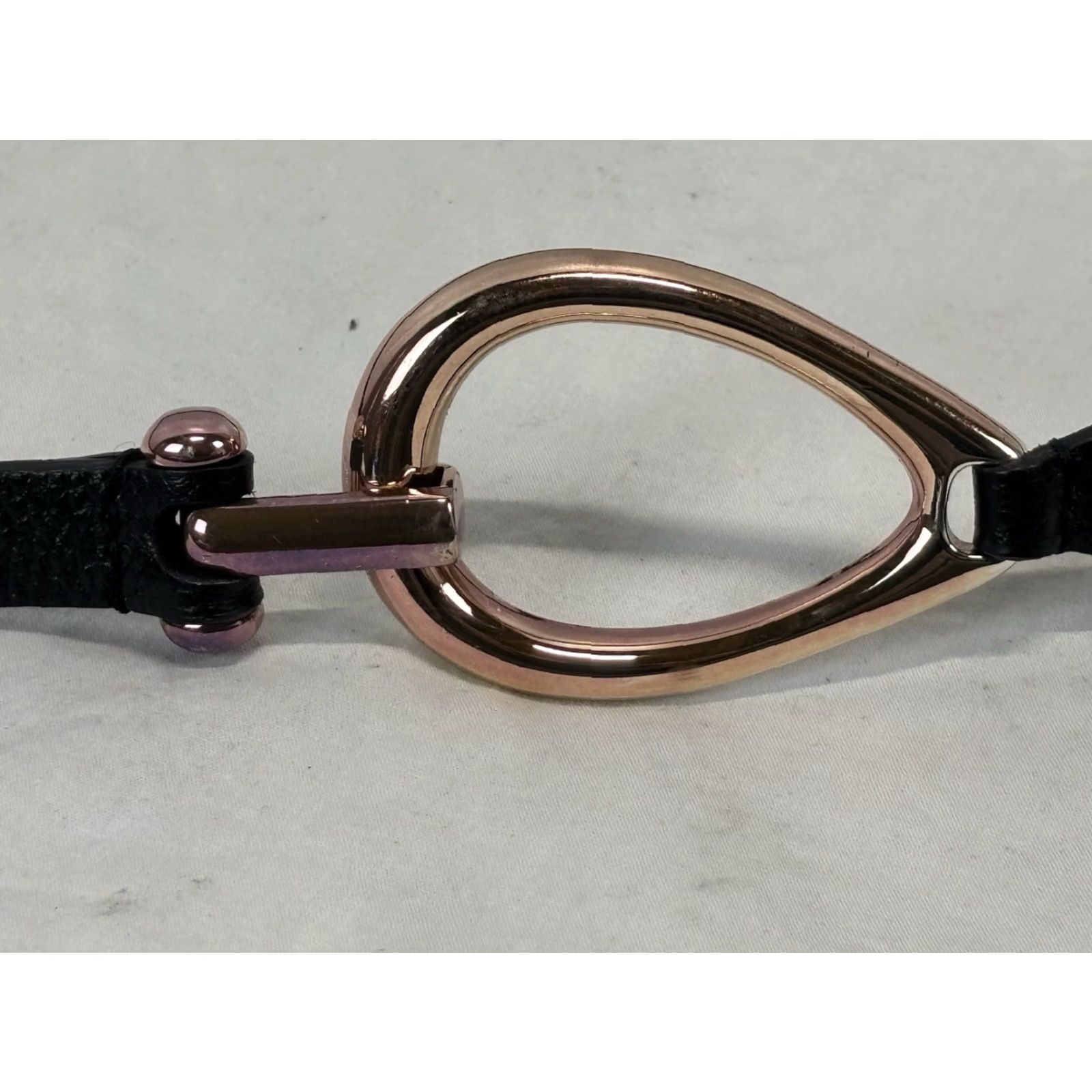 Vintage Chicos Belt Slouch Interlock Buckle Women’s M/L Black Leather Adjustable Belt Size ONE SIZE - 2 Thumbnail