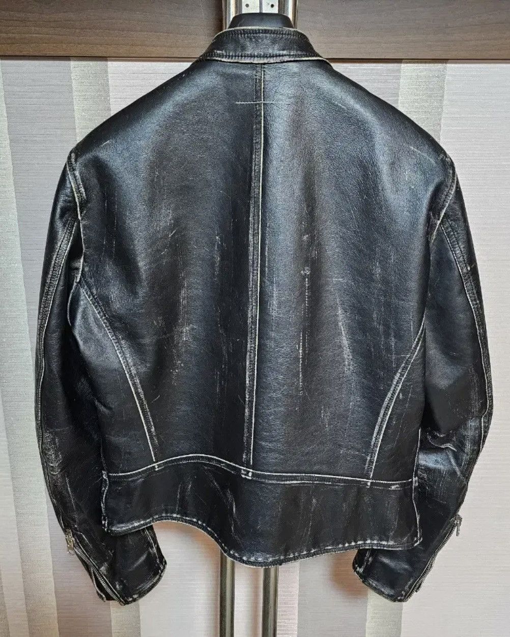 Maison Margiela Maison Margiela MM6 5zip Leather Jacket (Washed) Size US S / EU 44-46 / 1 - 2 Thumbnail