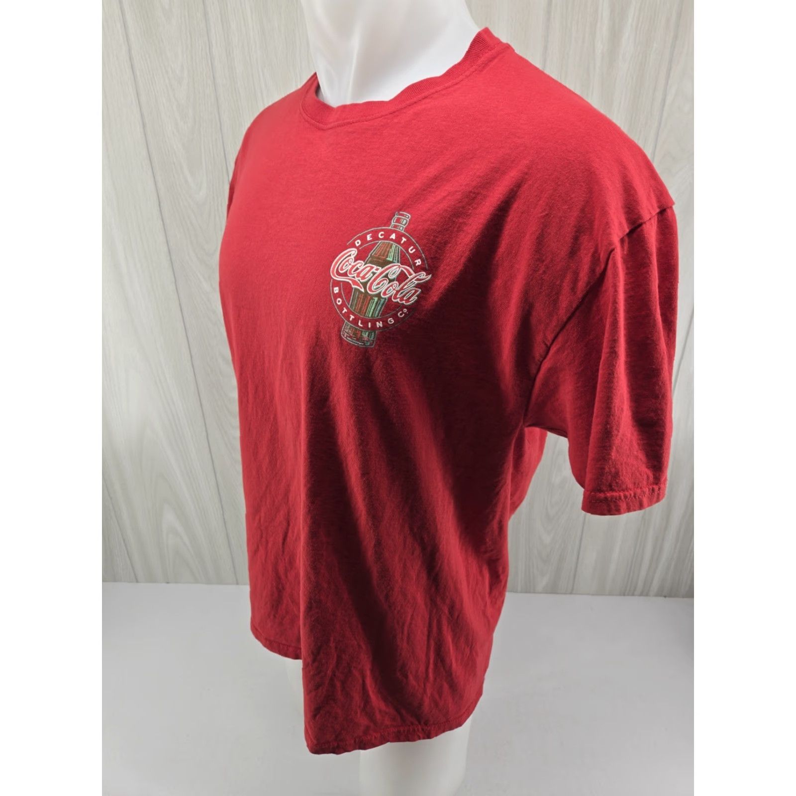 Vintage Coca-Cola Bottling Co. Forklift Decatur Alabama Red T Shirt Large Unisex L Shirt Red Coca-Cola Bottling Co. Forklift Decatur Alabama Graphic Tee 2000s Size US L / EU 52-54 / 3 - 5 Thumbnail