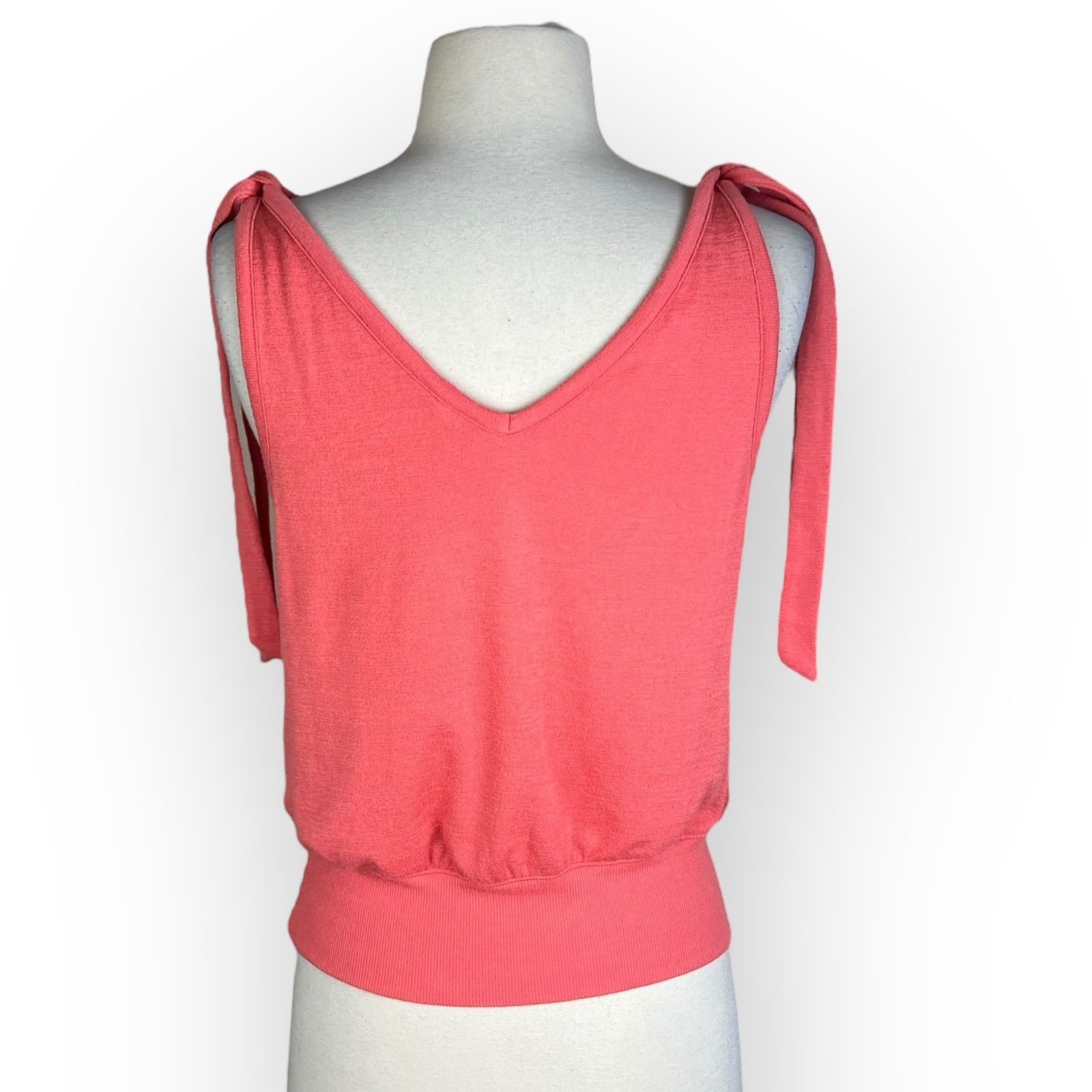 Gap GAP Softspun Tie Strap Tank Top Coral Wite Tag Vintage Size S / US 4 / IT 40 - 3 Thumbnail