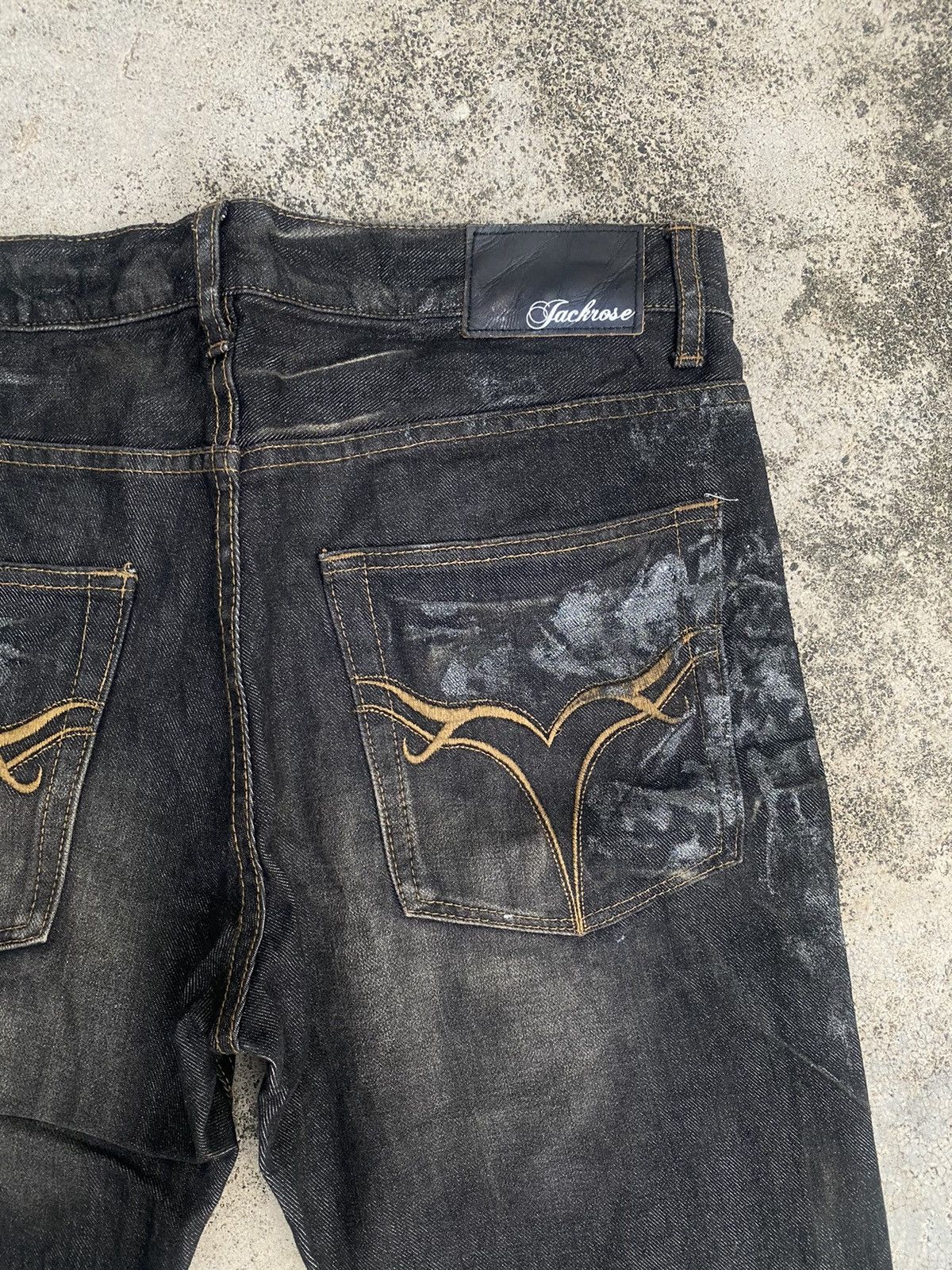 If Six Was Nine × JACKROSE Flare Jeans Jack Rose Waxed Clawmark Bootcut Size US 32 / EU 48 - 21 Thumbnail