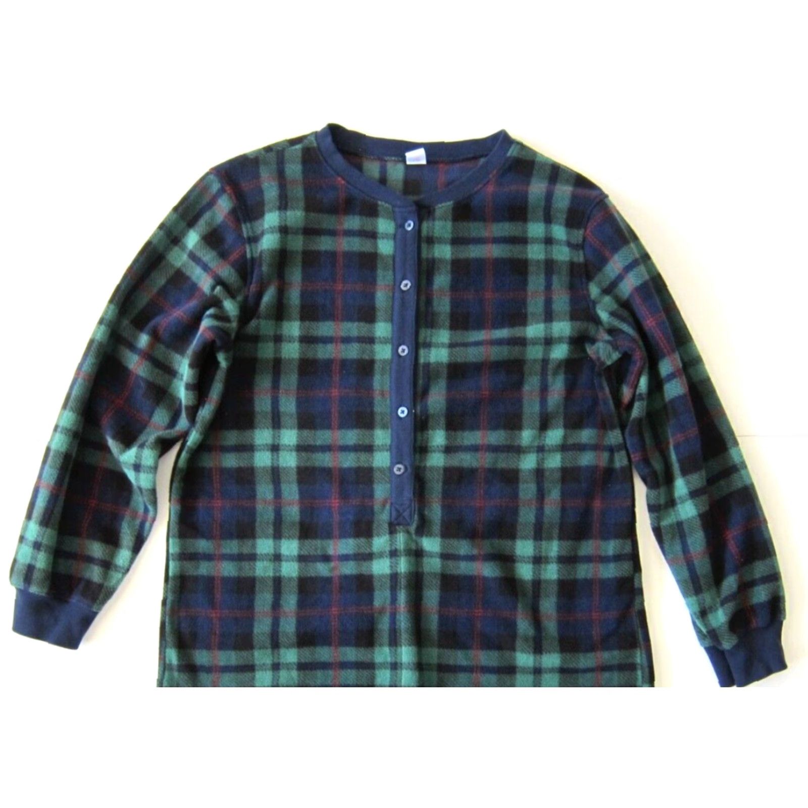 Old Navy Old Navy Romper Jumpsuit Shorts Fleece Button Long Sleeve Plaid Green Red M-L Size M / US 6-8 / IT 42-44 - 3 Thumbnail