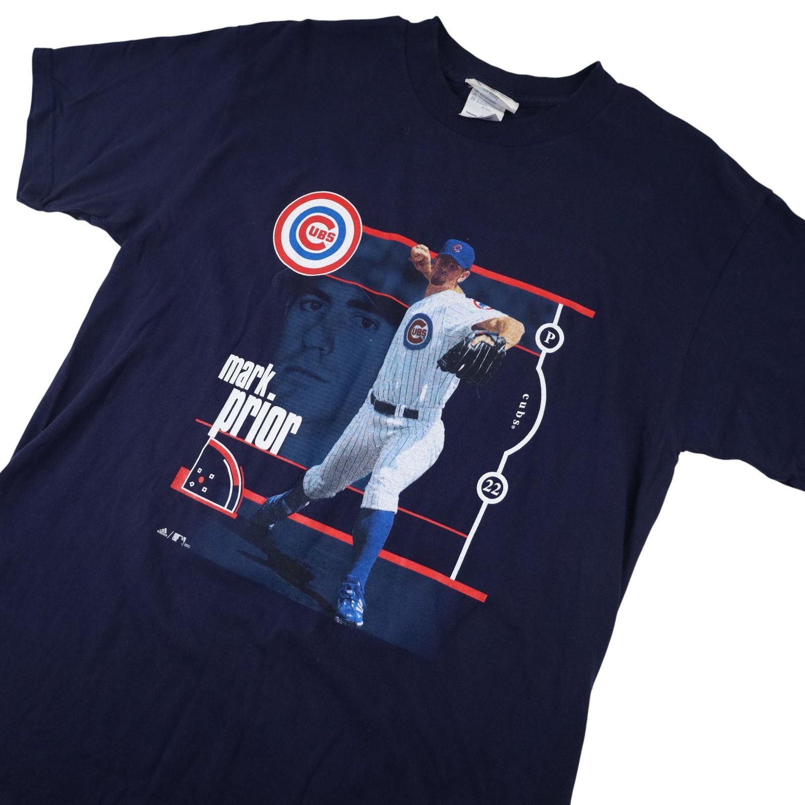Adidas × MLB × Vintage Vintage Adidas Chicago Cubs Mark Prior Graphic T Shirt Size US M / EU 48-50 / 2 - 2 Thumbnail