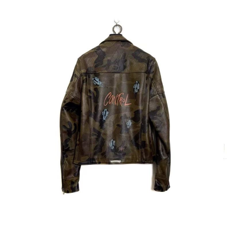 Chrome Hearts Chrome Hearts Hand-painted Camo Leather Jacket Size US M / EU 48-50 / 2 - 1 Thumbnail