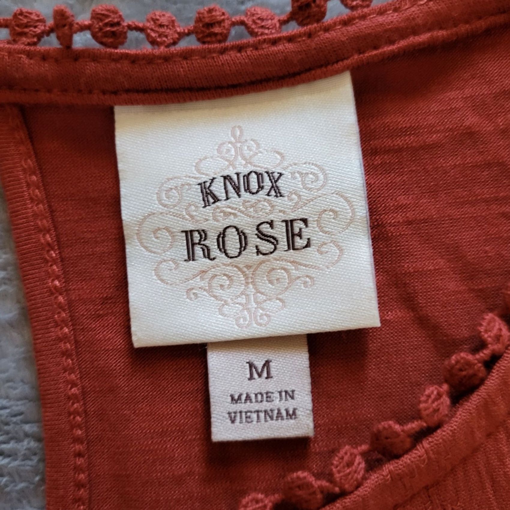 Vintage Knox Rose Top Shirt Medium Orange Short Sleeve Peplum Keyhole Everyday Casual Shirt Womens Size M / US 6-8 / IT 42-44 - 3 Thumbnail