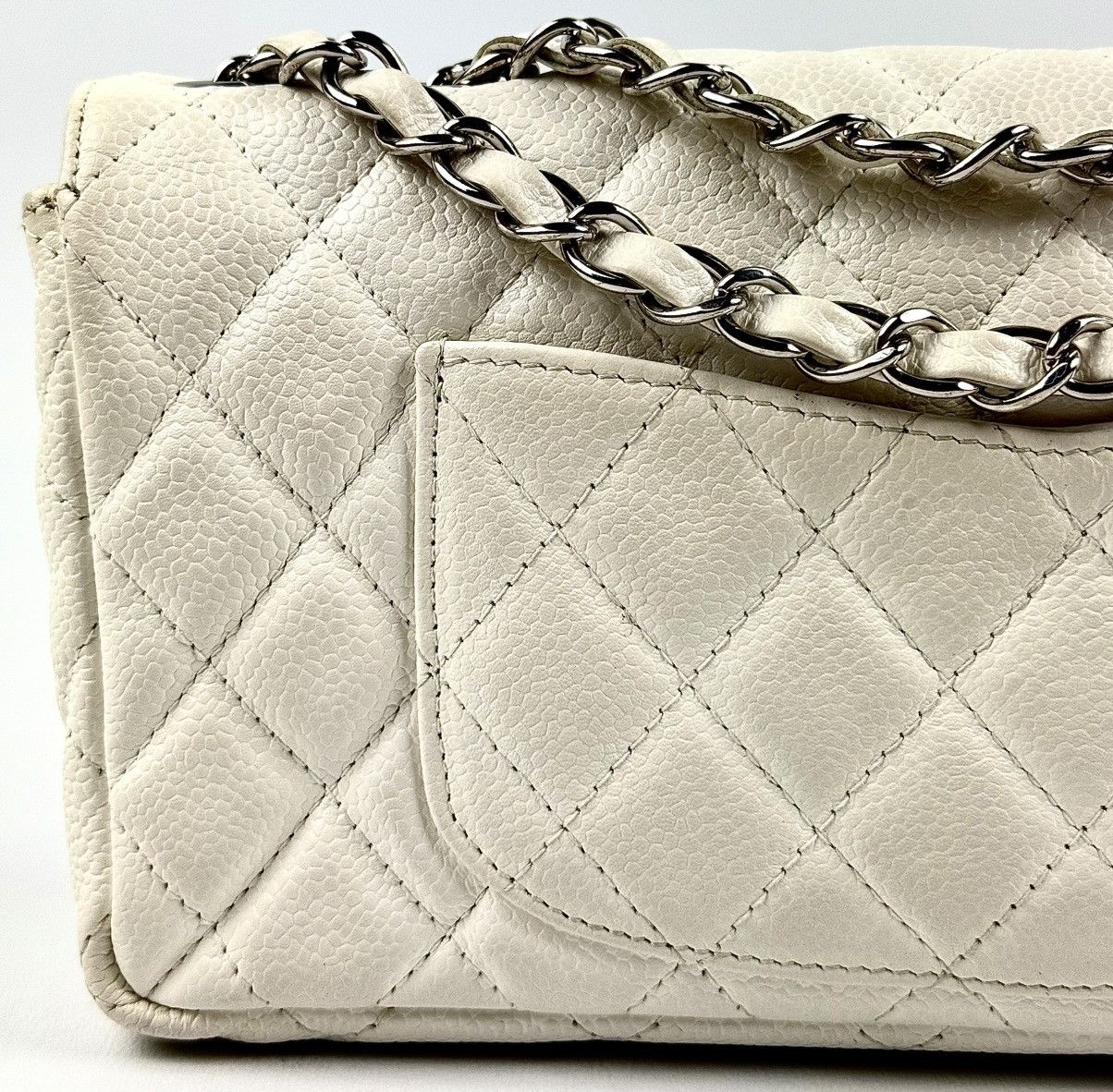 Chanel Chanel - Karl - 2008 - White - Caviar - East West - Flap Size ONE SIZE - 15 Thumbnail