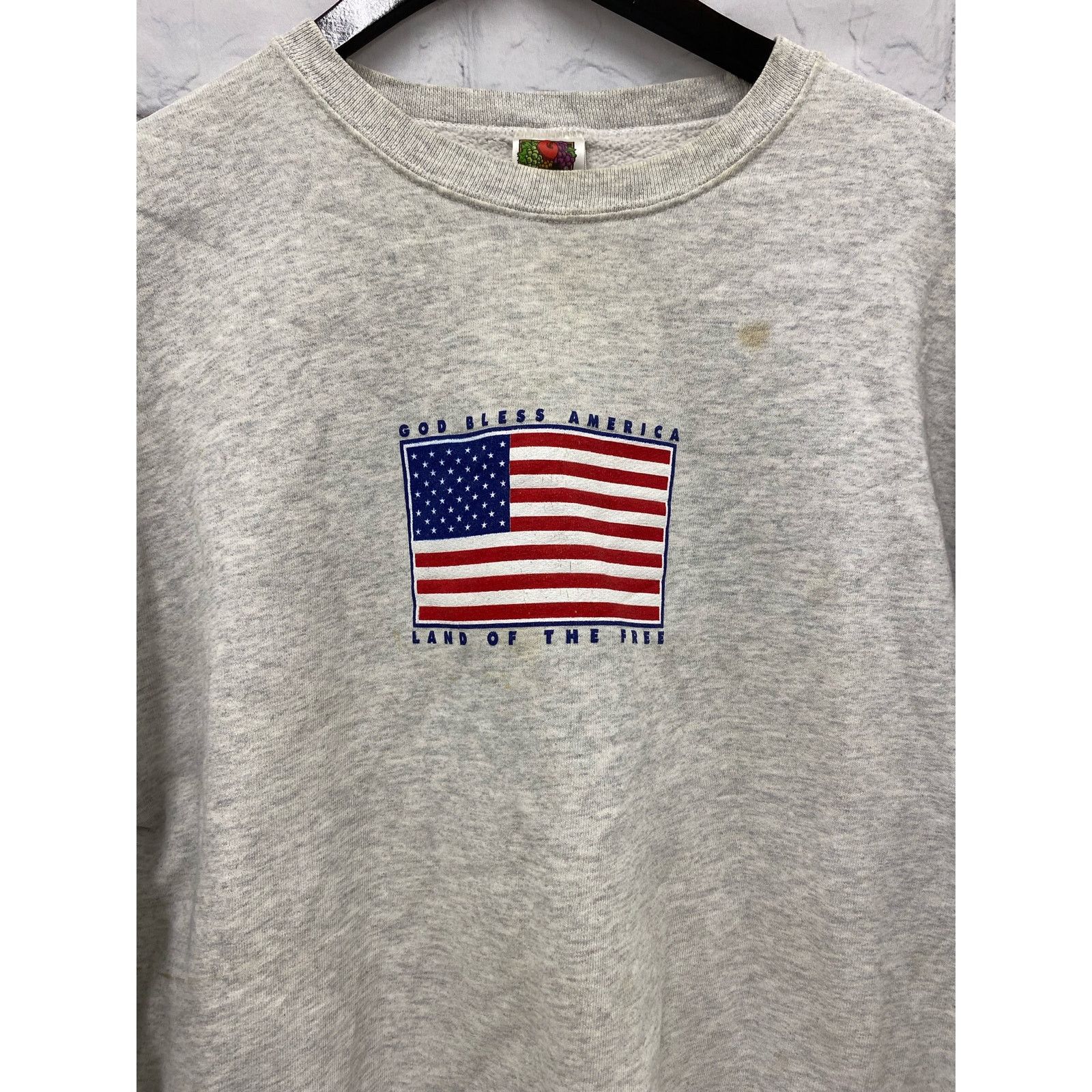 Fruit Of The Loom Vintage Preshrunk Heavy "Cotton God Bless America"Sweaer L Size US L / EU 52-54 / 3 - 1 Thumbnail