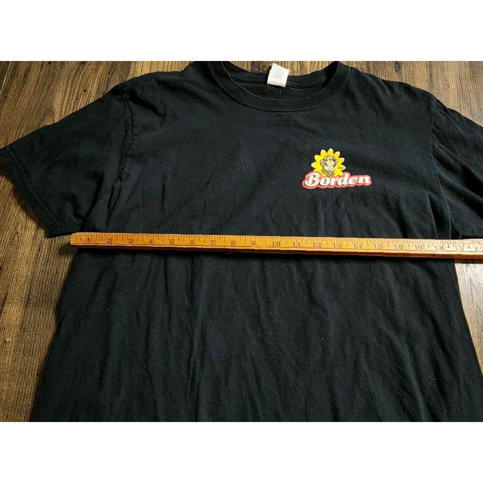 Gildan Mens L T-Shirt - Elsie The Cow Borden’s Dairy Logo Black Cotton Short Sleeve Crew Neck Ungrouped Gildan Regular 100% Cotton Size US L / EU 52-54 / 3 - 3 Thumbnail