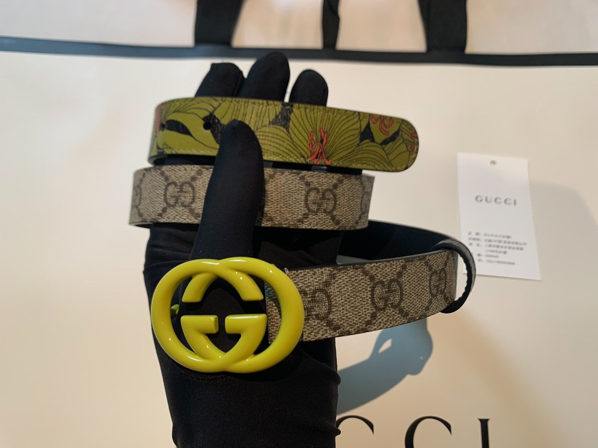 Gucci Brand New Old Flower Floral Belt 2501-Nextarrow