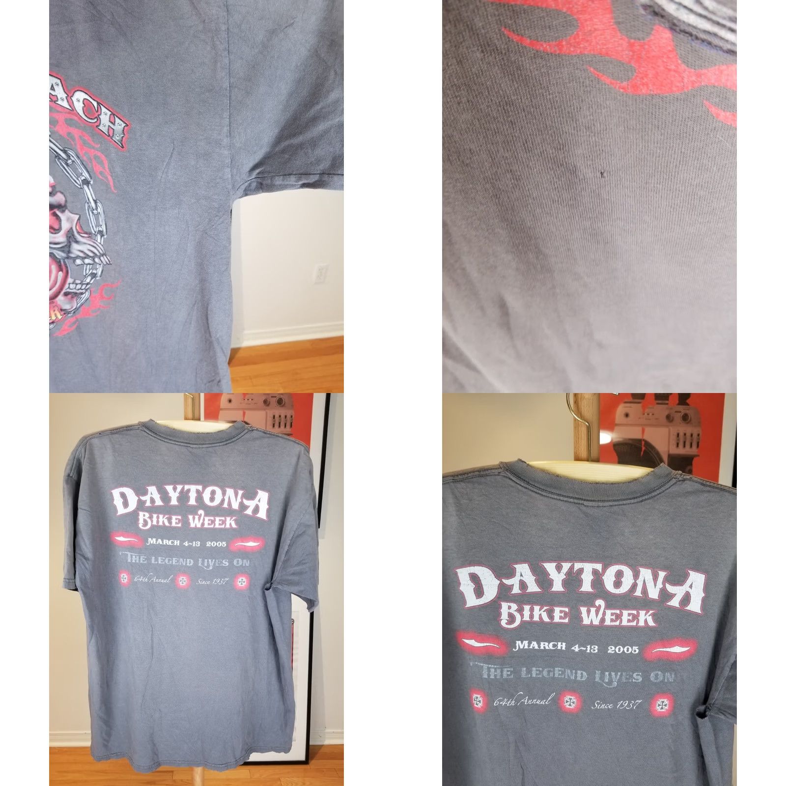 Vintage VINTAGE DAYTONA BEACH BIKE WEEK GRADIENT SUN FADED WORN T-SHIRT SZ XL Hat? Size US XL / EU 56 / 4 - 8 Thumbnail