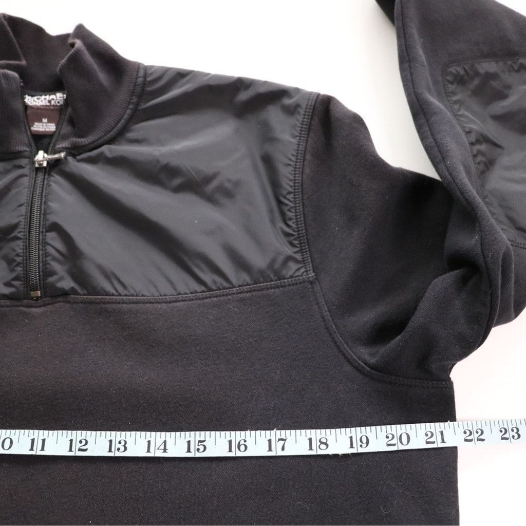 Michael Kors Michael Kors Men Black Collared Fleece Top 1/4 Zip M Preppy Size US M / EU 48-50 / 2 - 8 Thumbnail