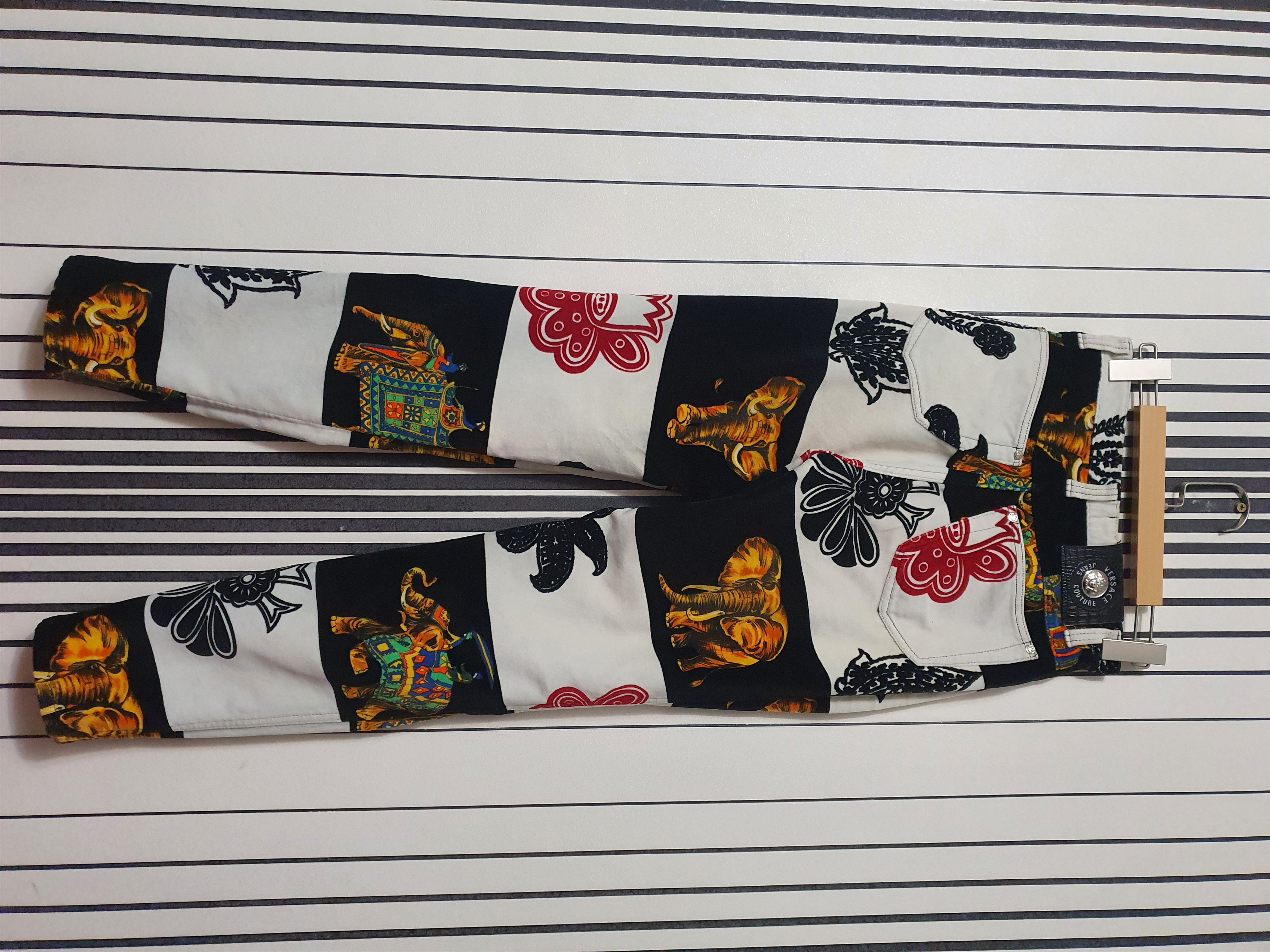 Vintage 80's Versace Floral-Indian Print Corduroy Y2k Rare Pants Size 29" - 10 Thumbnail