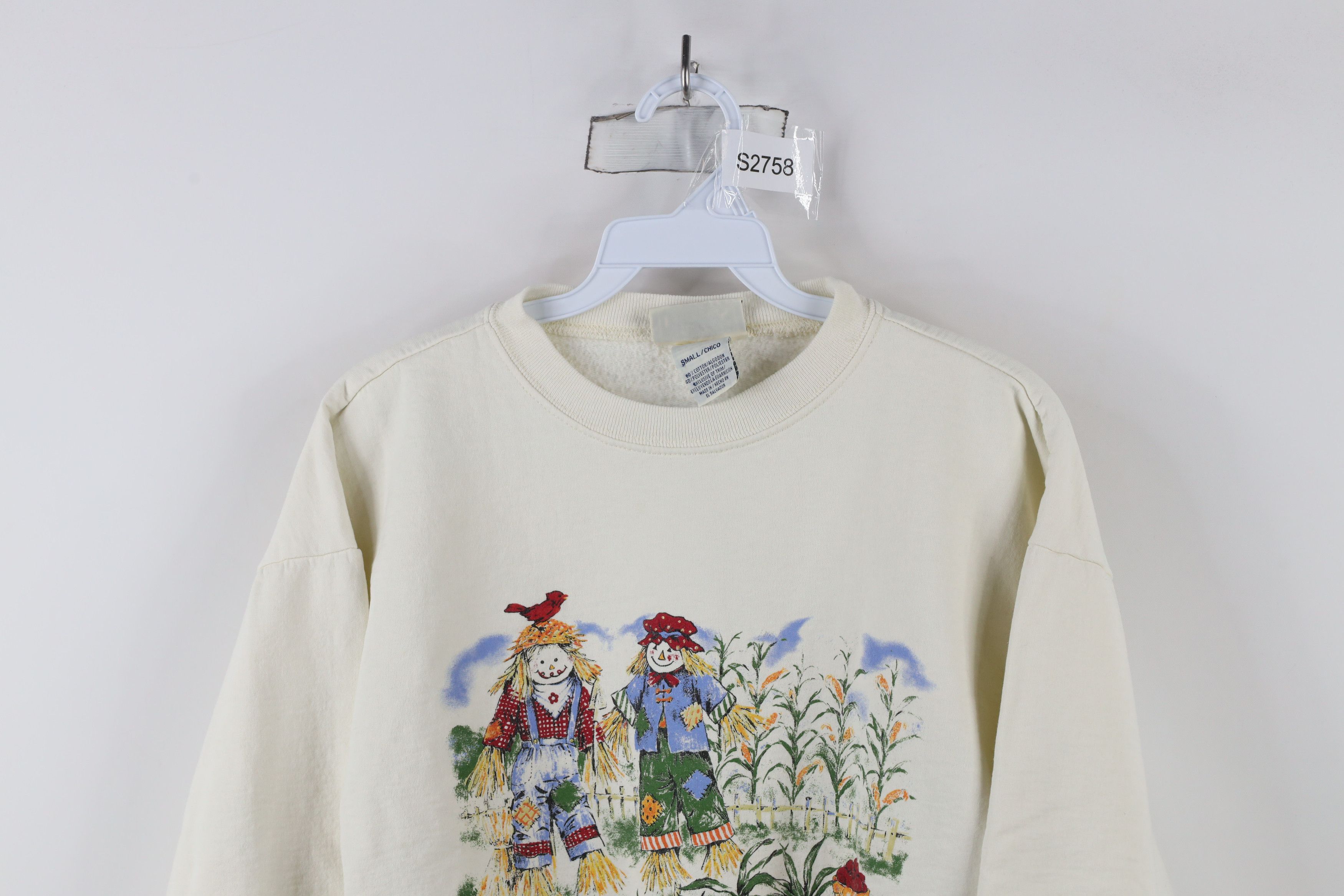 Vintage Vintage 90s Streetwear Scarecrow Fall Pumpkin Sweatshirt Size S / US 4 / IT 40 - 2 Thumbnail