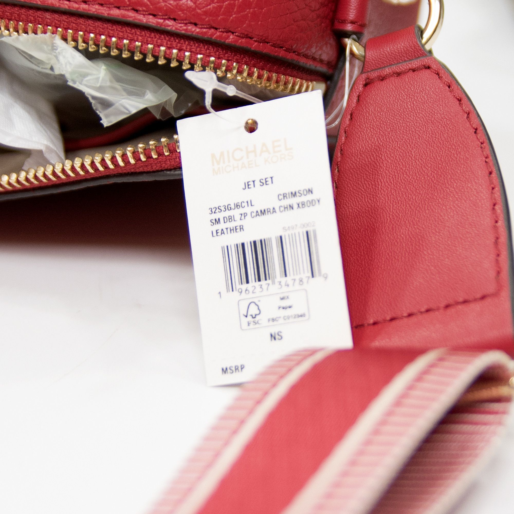 Michael Kors Michael Kors Red Leather Jet Set Small Double Zip Satchel Size ONE SIZE - 7 Thumbnail