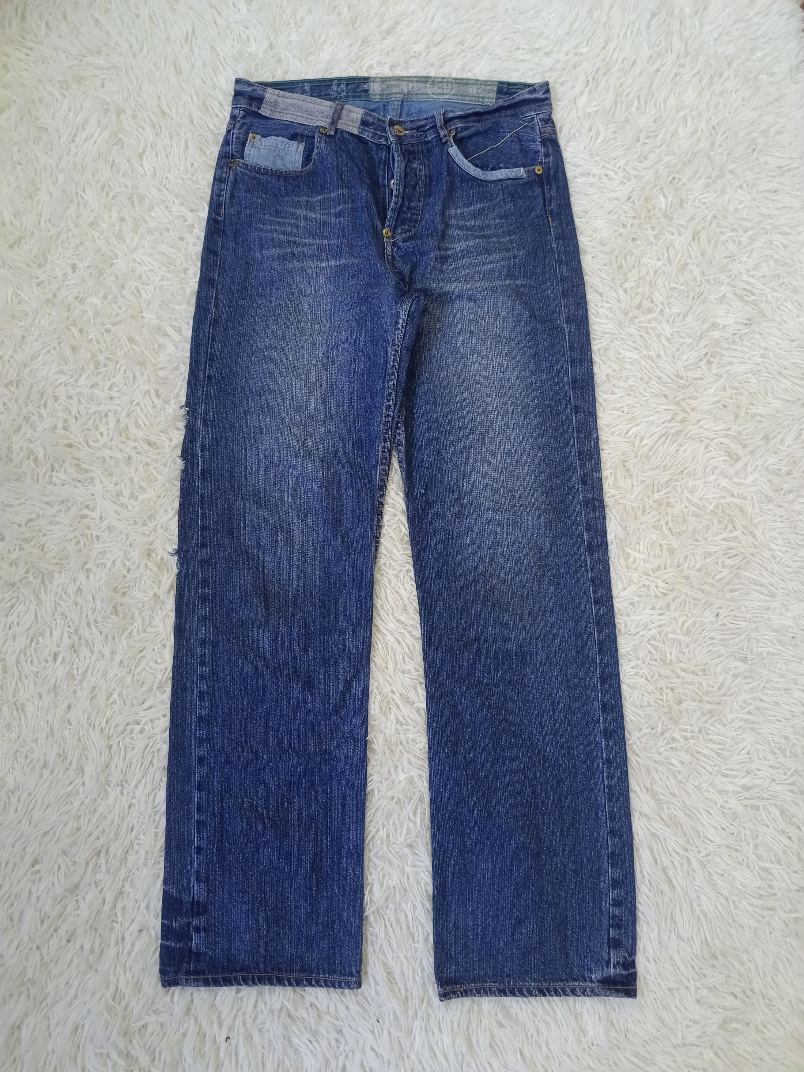 Japanese Brand DISTRESSED RIPED STIMULUS DENIM PANTS Size US 32 / EU 48 - 2 Thumbnail