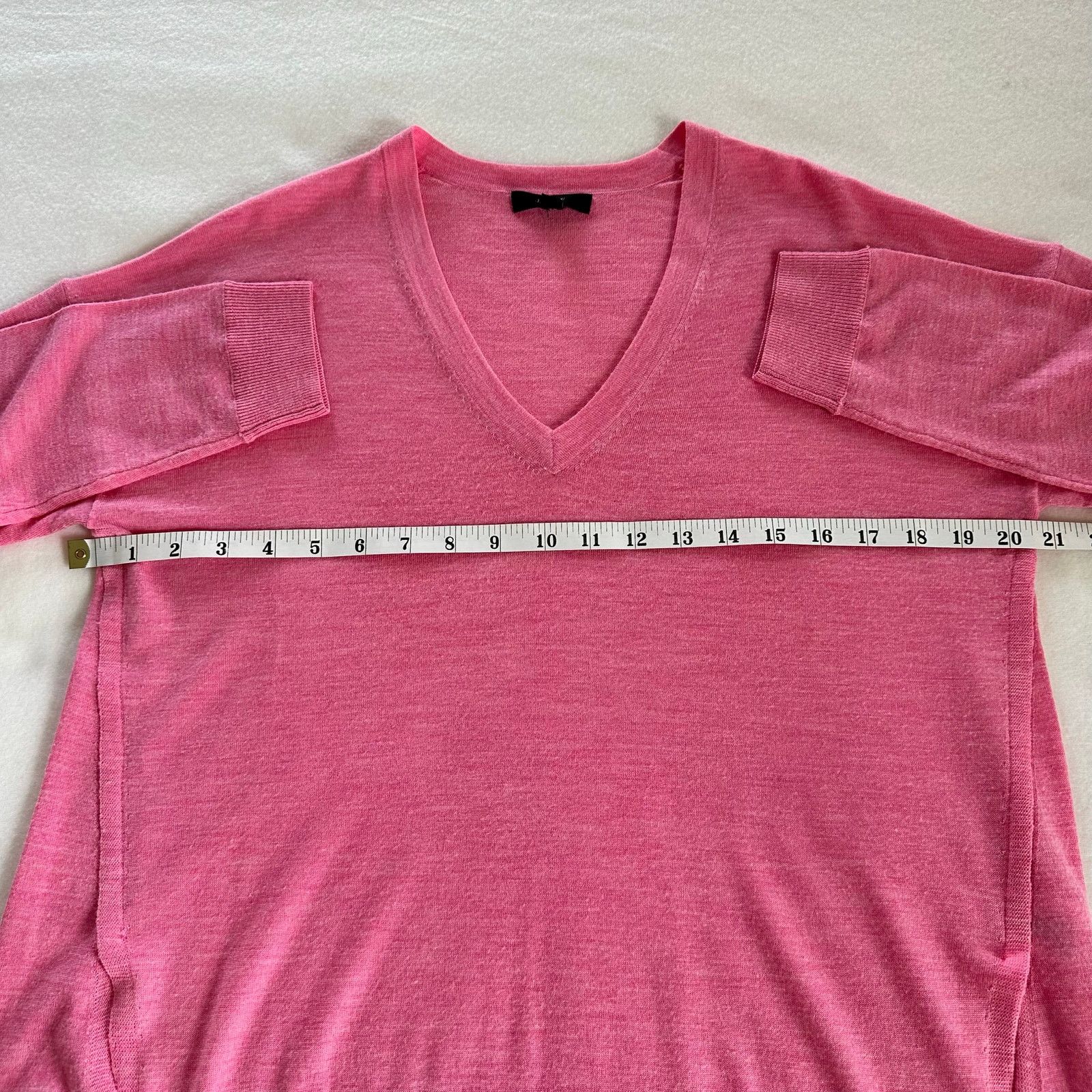 J.Crew J. Crew Women Merino Wool V Neck Pink Sweater Size XS Size XS / US 0-2 / IT 36-38 - 3 Thumbnail