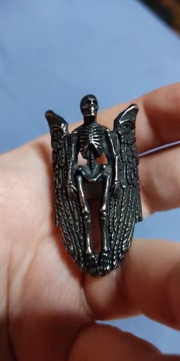 Jewelry Angel Wing Skull Ring Streetwear Jewelry Fashion Gift Size ONE SIZE - 1 Thumbnail