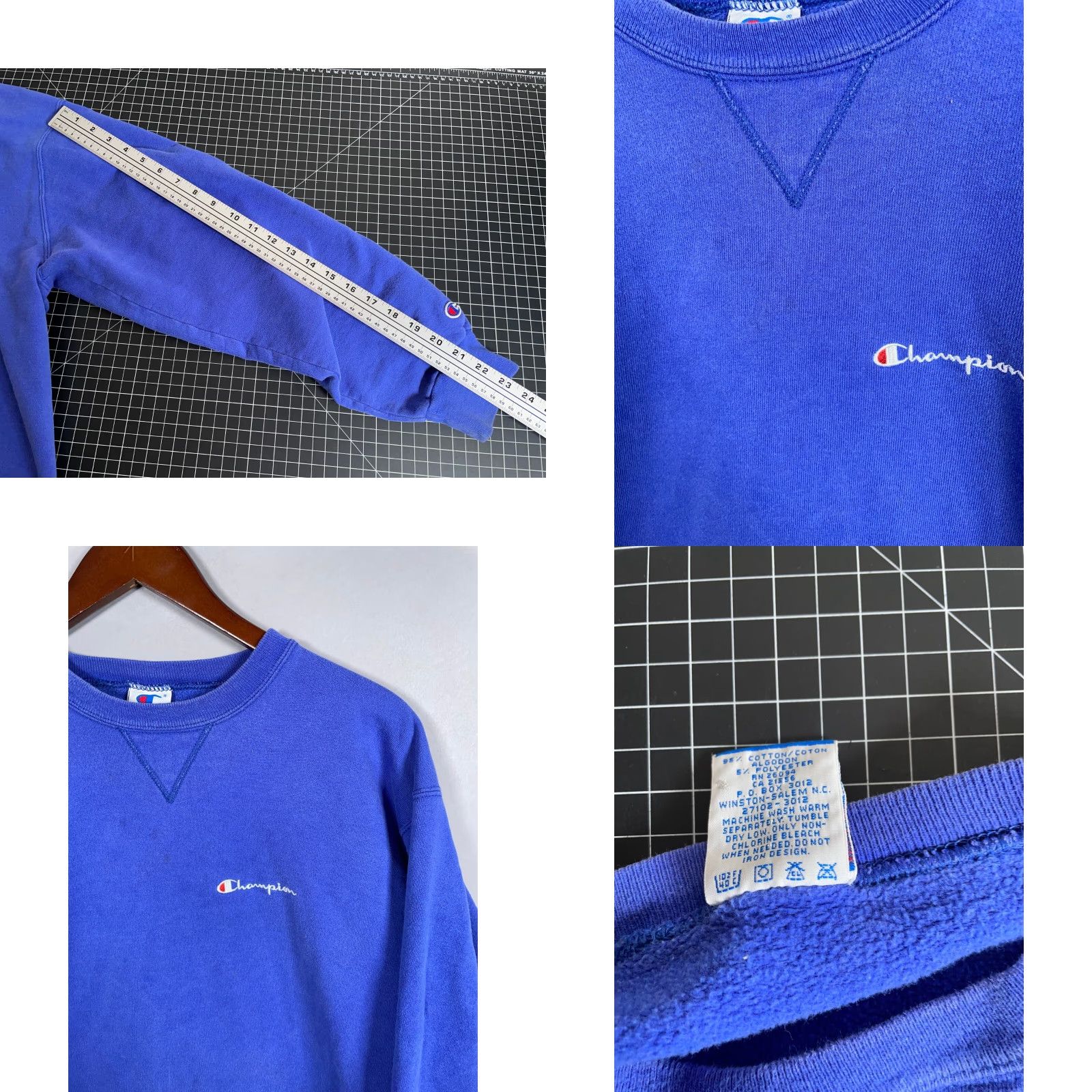 Champion VINTAGE Champion Crewneck Sweatshirt Adult XL Blue Script Embroidery 90s Mens Size US XL / EU 56 / 4 - 8 Thumbnail