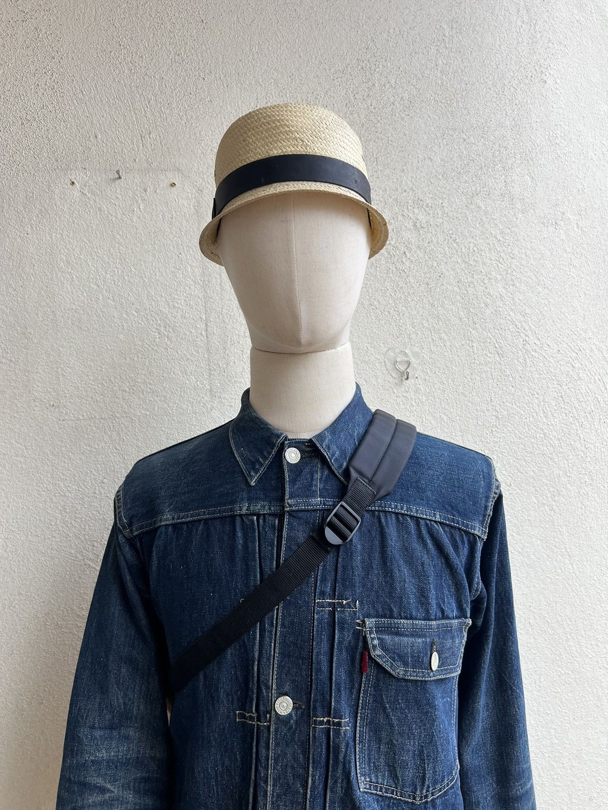 Indigo RARE! Vintage Japan Indigo Sashiko Kendo Suede Leather Bag Size ONE SIZE - 23 Thumbnail
