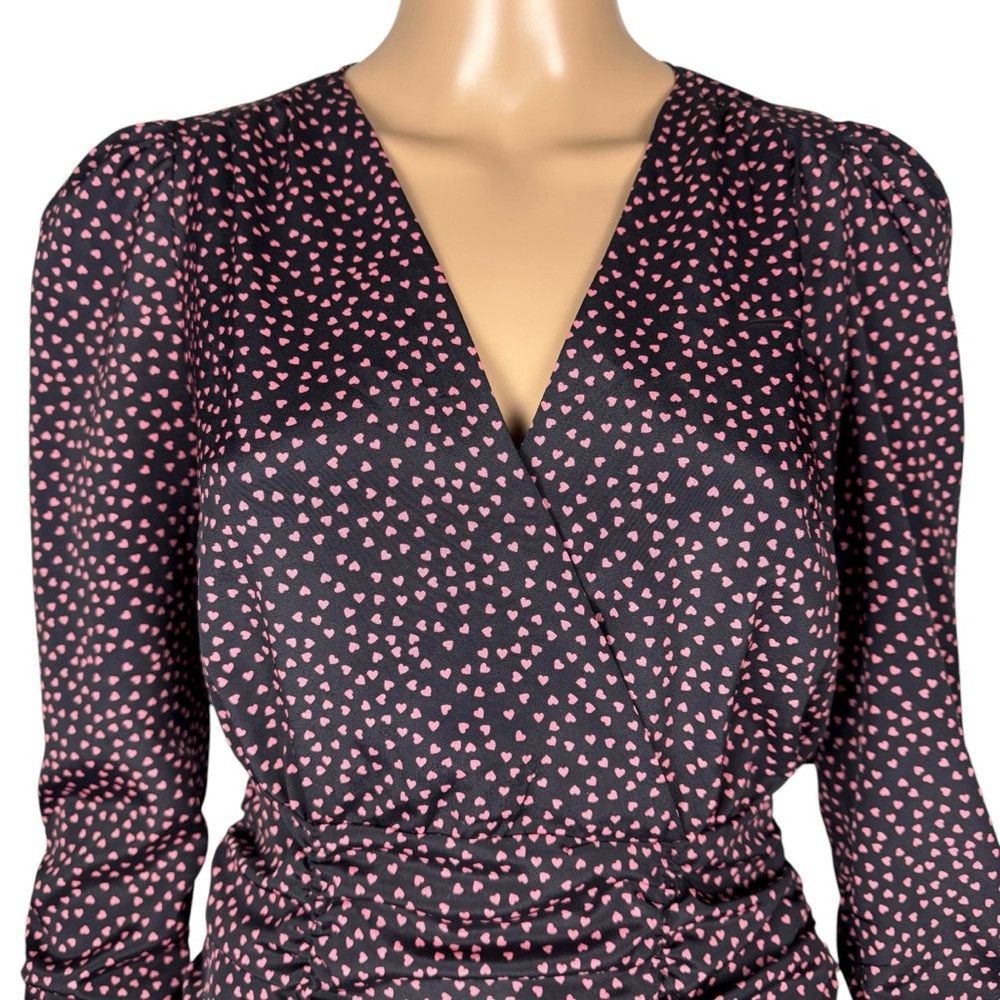 Zara NWT New Zara Heart Printed Ruched Draped Mini Dress Size XS Size XS / US 0-2 / IT 36-38 - 3 Thumbnail