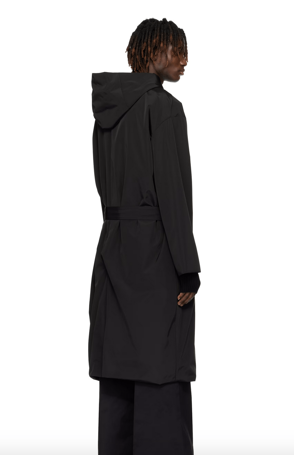 Rick Owens BLACK HOLLYWOOD HOODED ROBE COAT Size US L / EU 52-54 / 3 - 3 Thumbnail