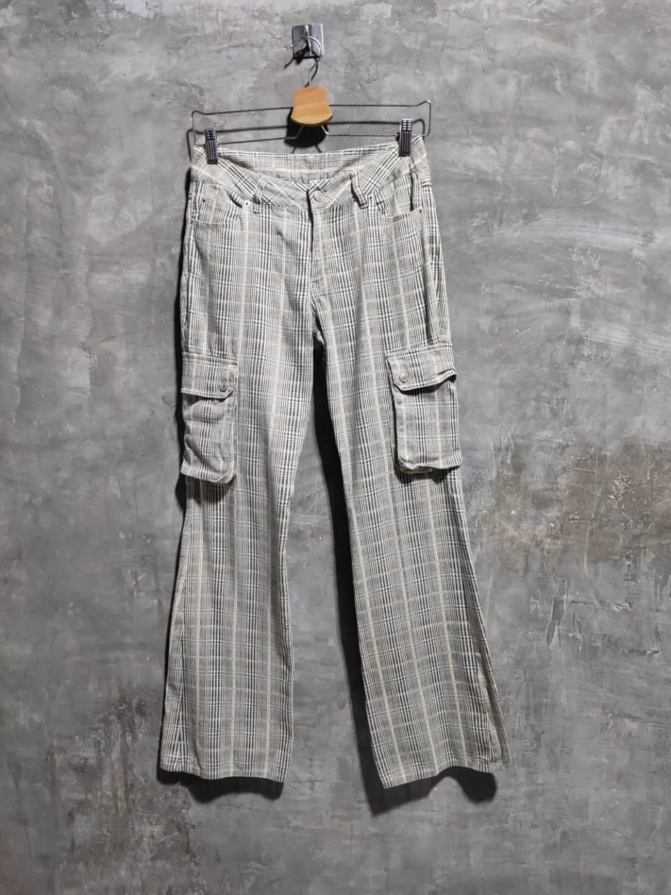 Other Unknown Japanese Checker Cargo Flared Pants Size US 28 / EU 44 - 5 Thumbnail