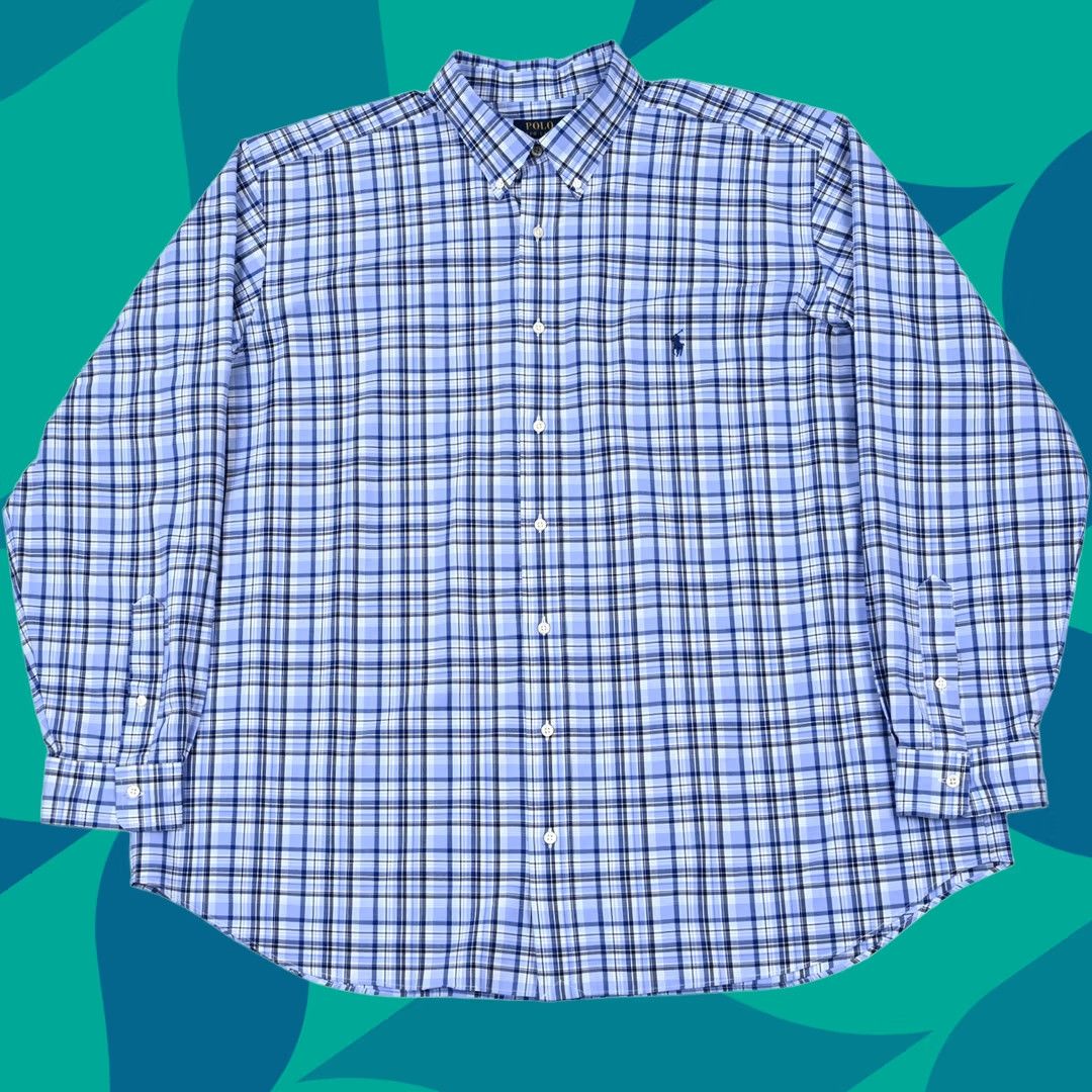 Polo Ralph Lauren Polo Ralph Lauren Shirt Mens 2XB Plaid Button Down Long Sleeve Performance Pony Size US XXL / EU 58 / 5 - 1 Thumbnail