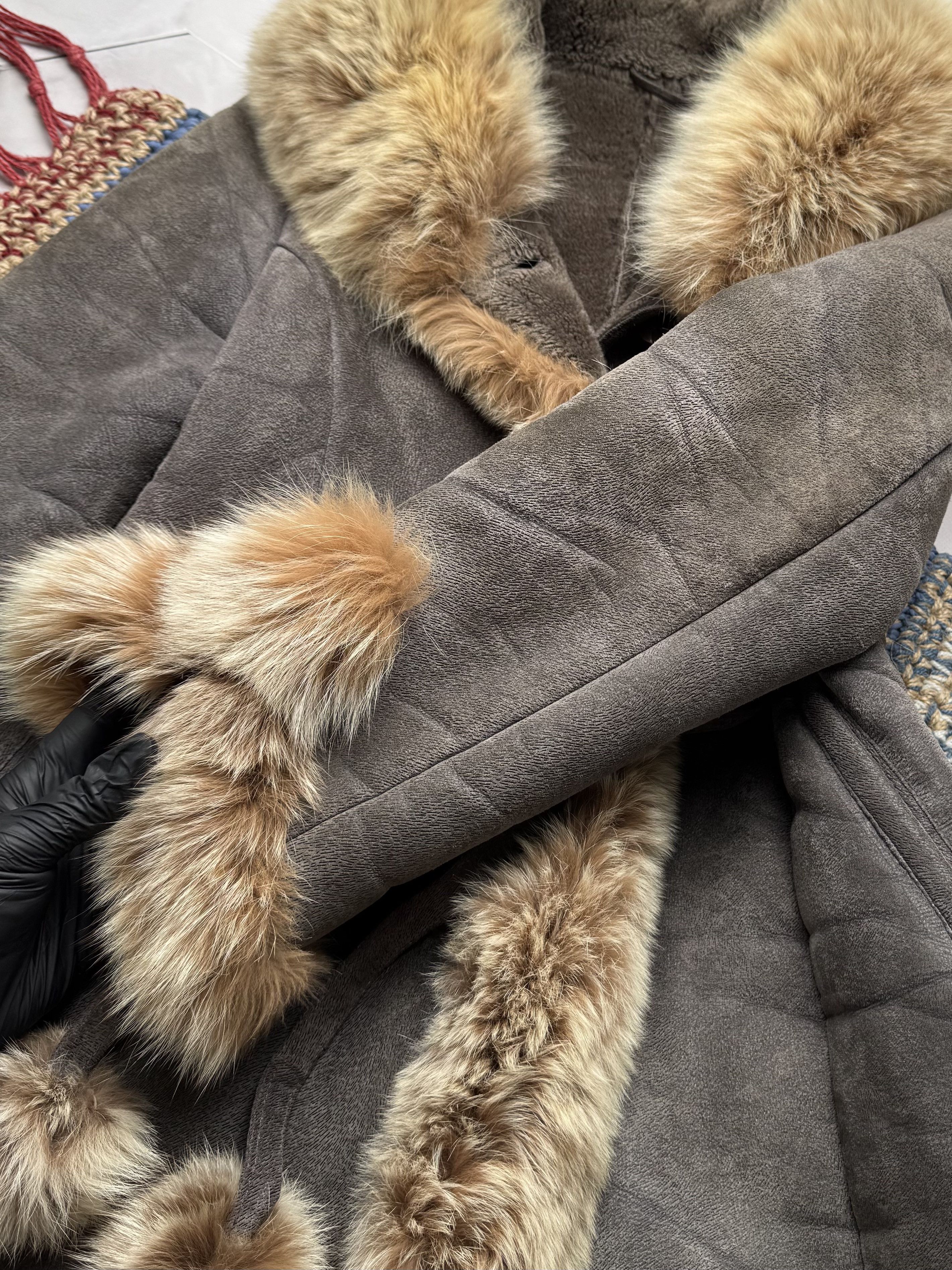 Japanese Brand Vintage Real Sheepskin Coat (E4) Size M / US 6-8 / IT 42-44 - 6 Thumbnail