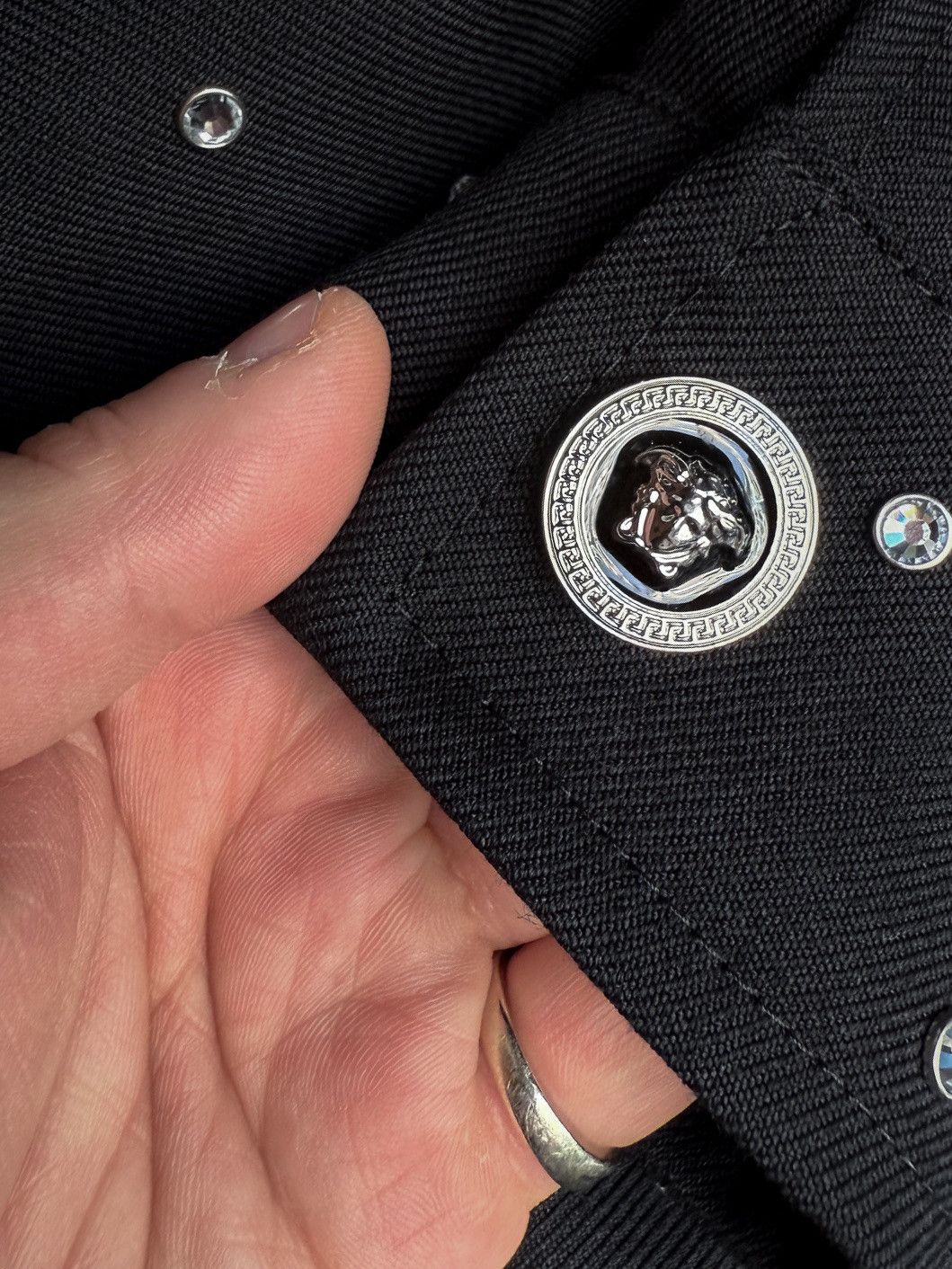 Versace Versace Crystal Ciello Stellato Black Cavallery Jacket Size US S / EU 44-46 / 1 - 9 Thumbnail