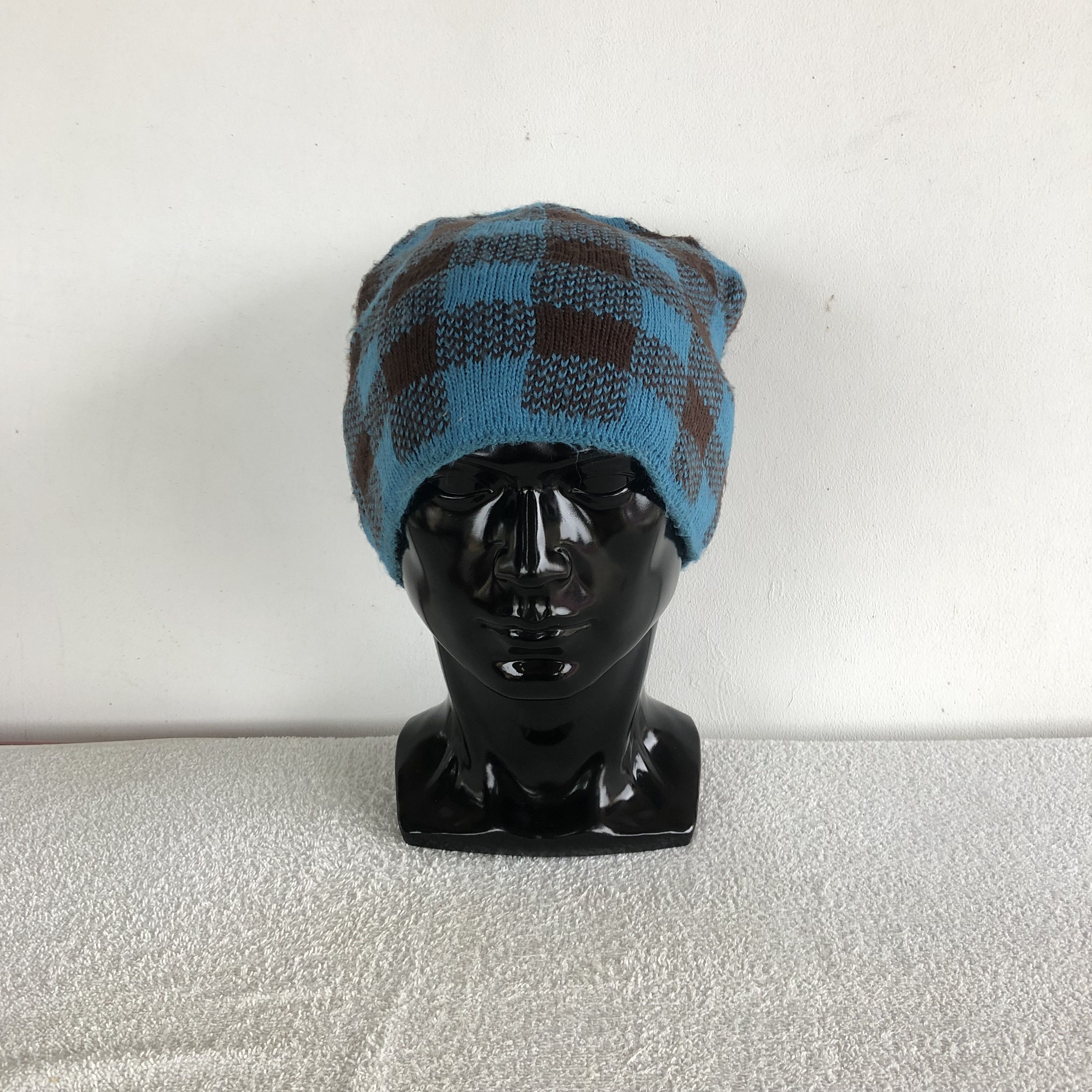 Japanese Brand Vintage Y2K Unknown Tartan Plaid Beanie Snow Caps Hats Size ONE SIZE - 2 Thumbnail