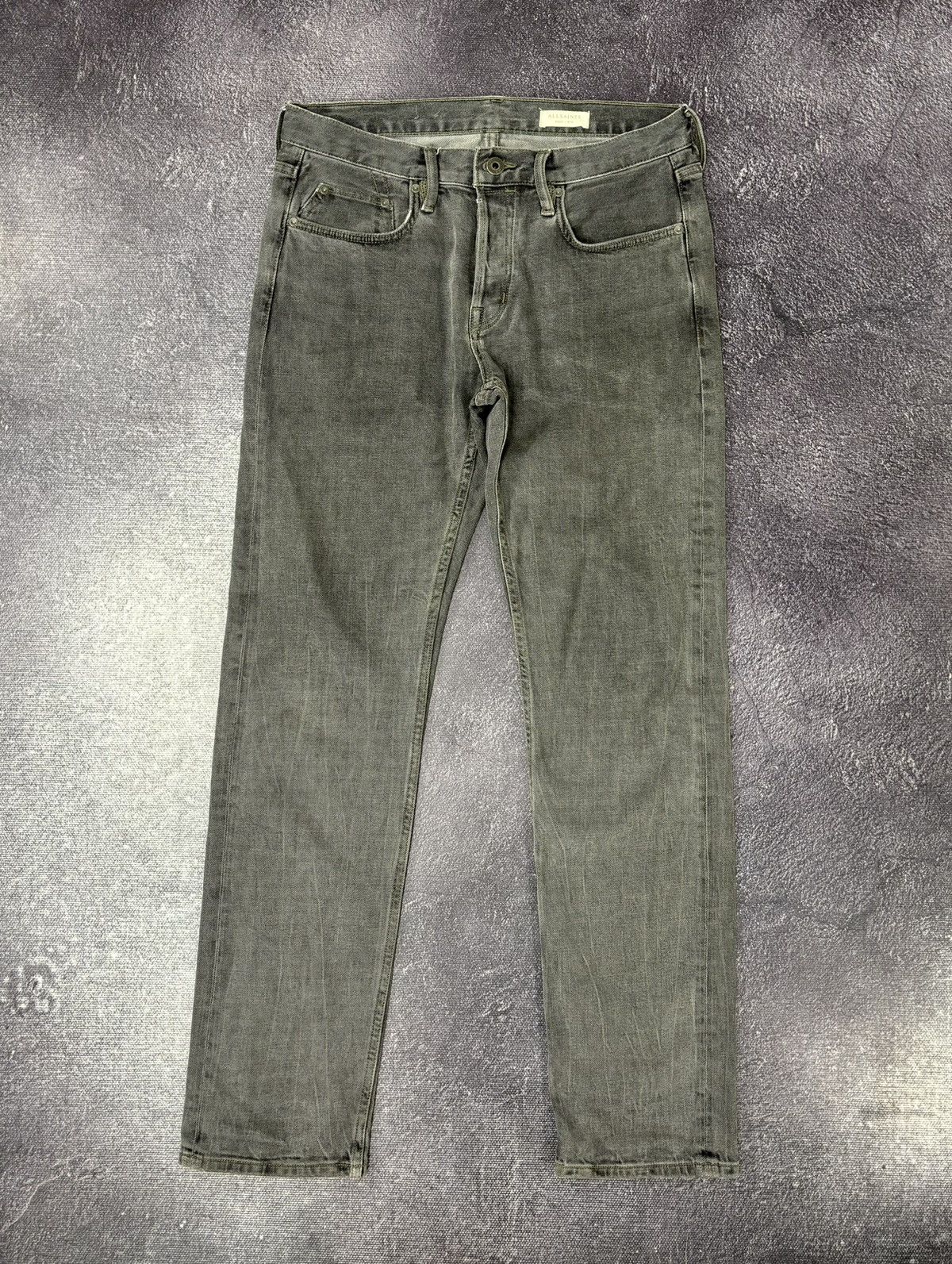 Allsaints Allsaints Reed Gray Luxury Straight Denim Jeans Size US 32 / EU 48 - 2 Thumbnail