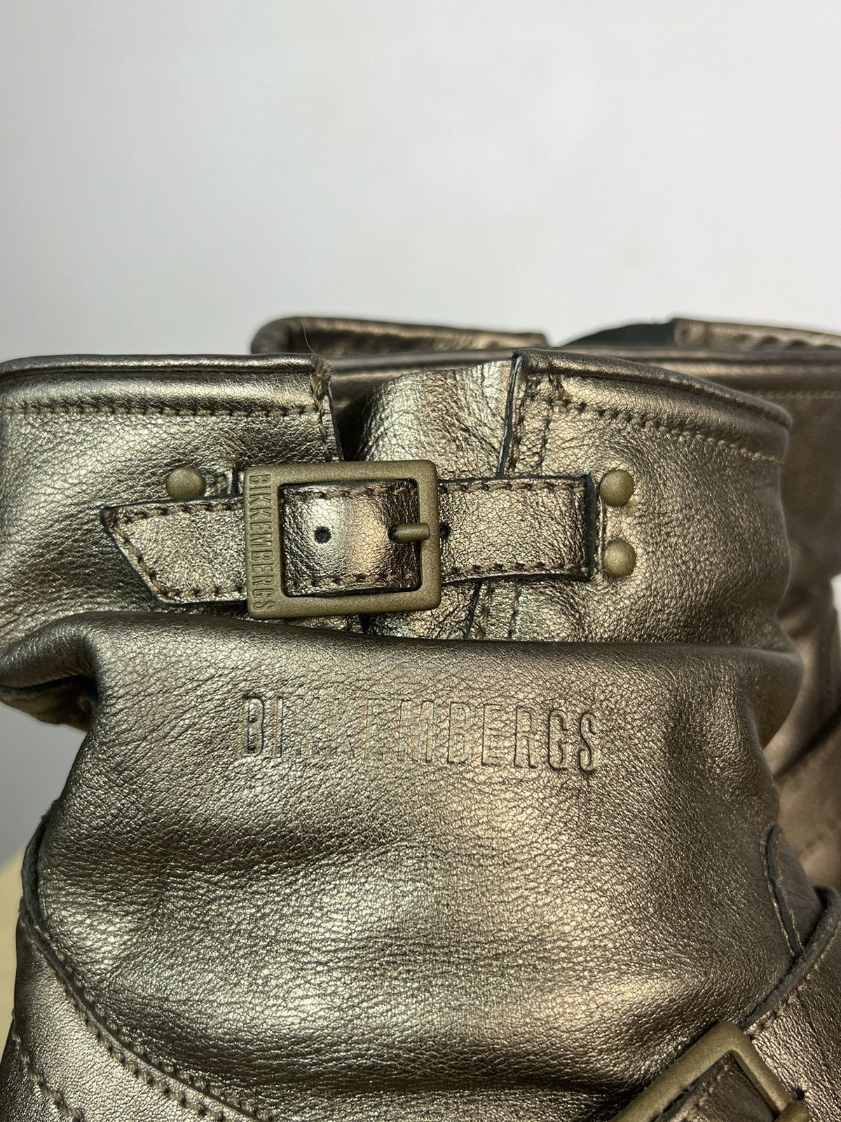 Dirk Bikkembergs Dirk Bikkembergs Crumpled Gold Engineered Boots Size US 5 / EU 37 - 8 Thumbnail