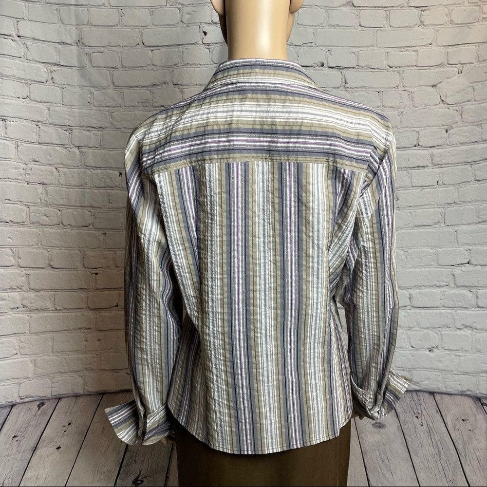 Other Marina Rinaldi Sport Striped Stretch Button Down Blouse Shi Size XL / US 12-14 / IT 48-50 - 4 Thumbnail