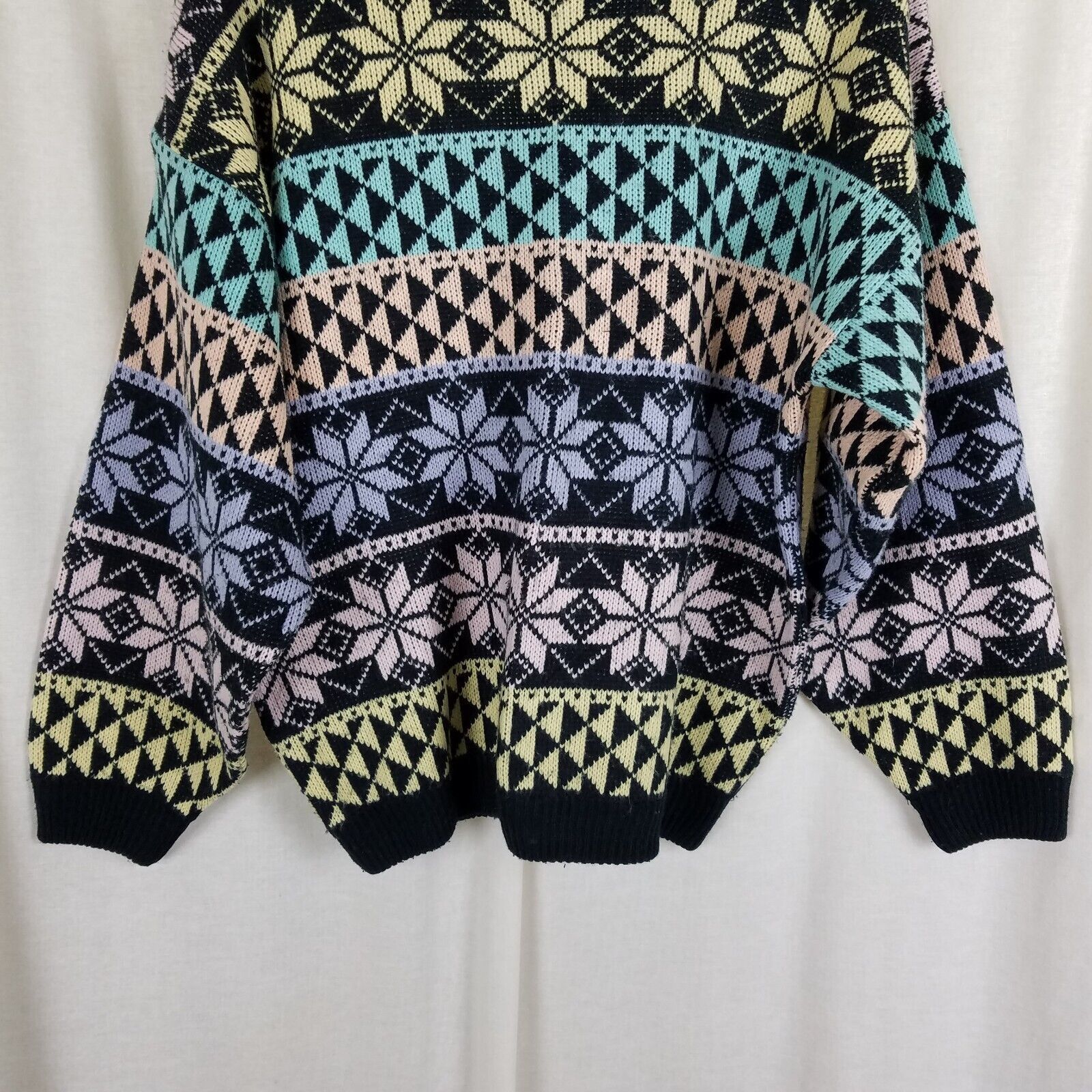 Vintage Vtg 90s Gerard Works Snowflake Nordic Knit Sweater Womens M Size M / US 6-8 / IT 42-44 - 3 Thumbnail