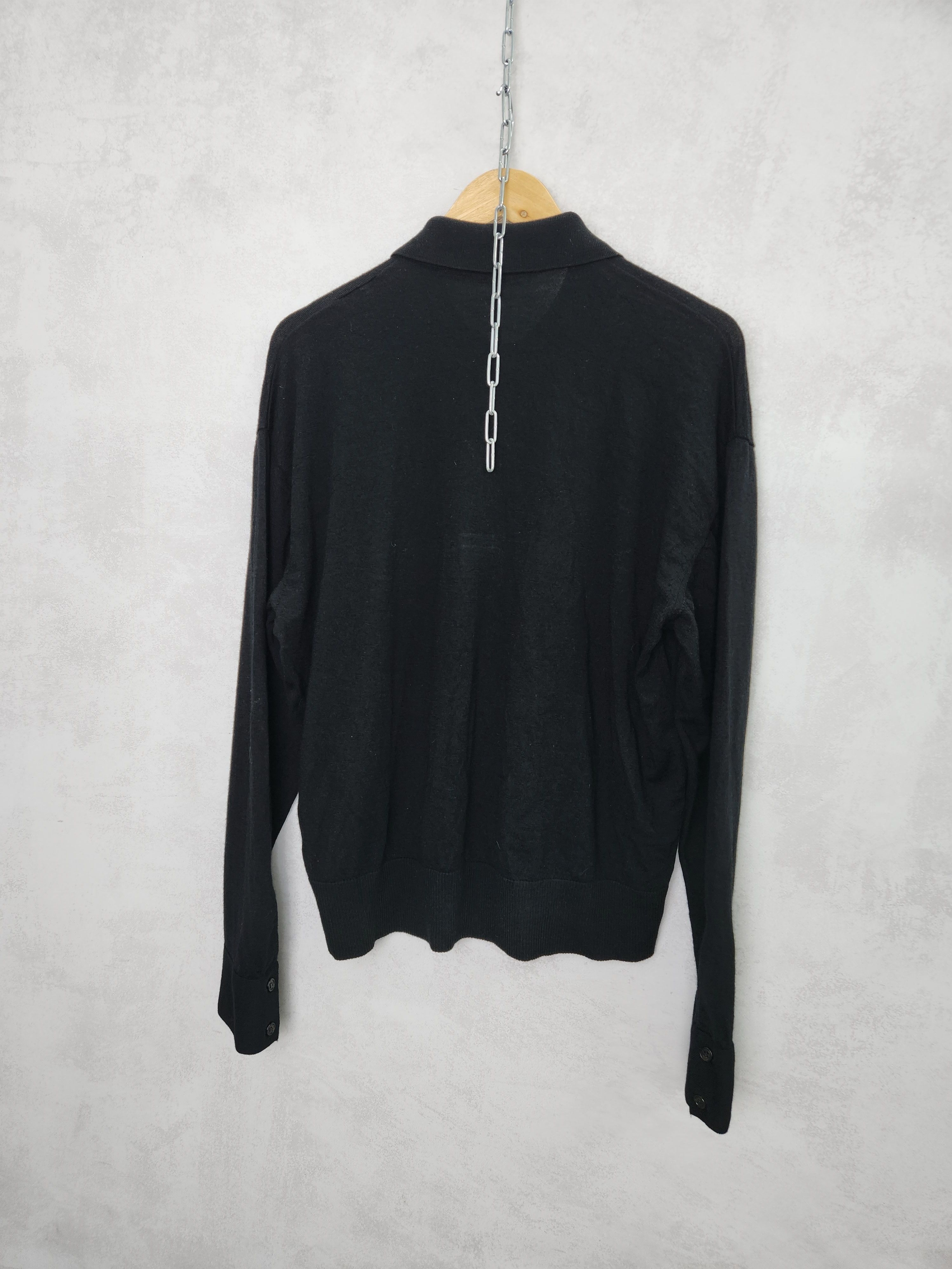 AMI Ami black cardigan button ups black logo merino wool Size US L / EU 52-54 / 3 - 8 Thumbnail