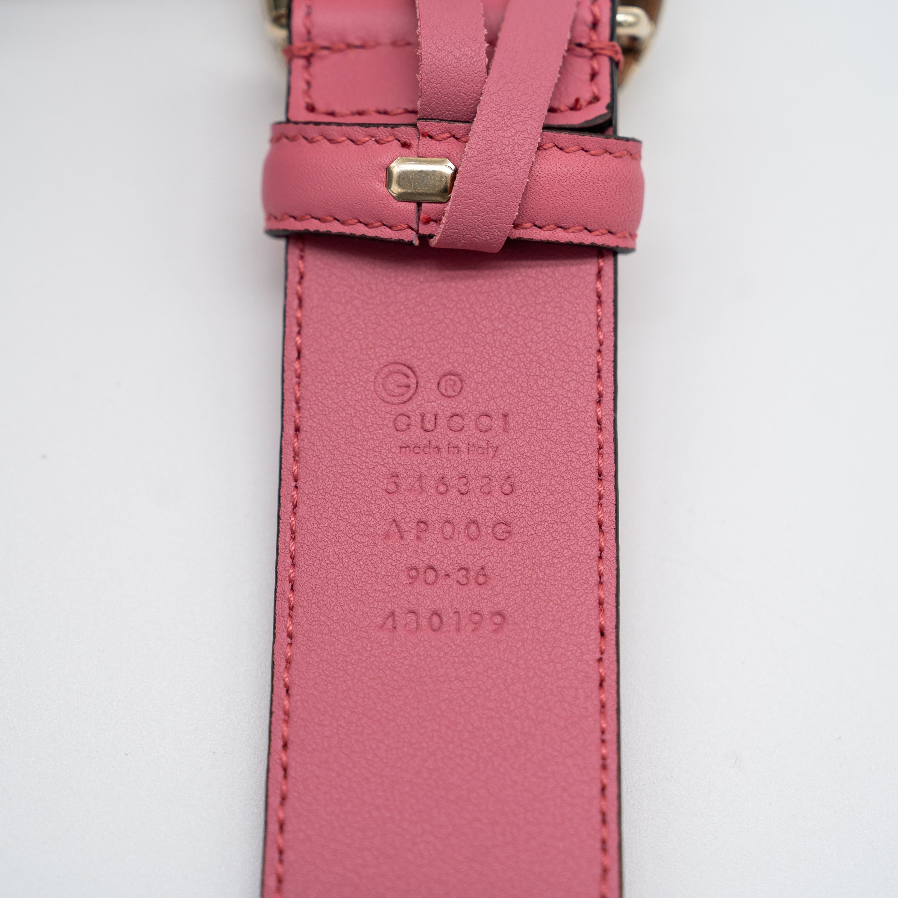 Gucci 90 Gucci Blondie Belt Pink GG Gold Buckle Leather Size ONE SIZE - 3 Thumbnail