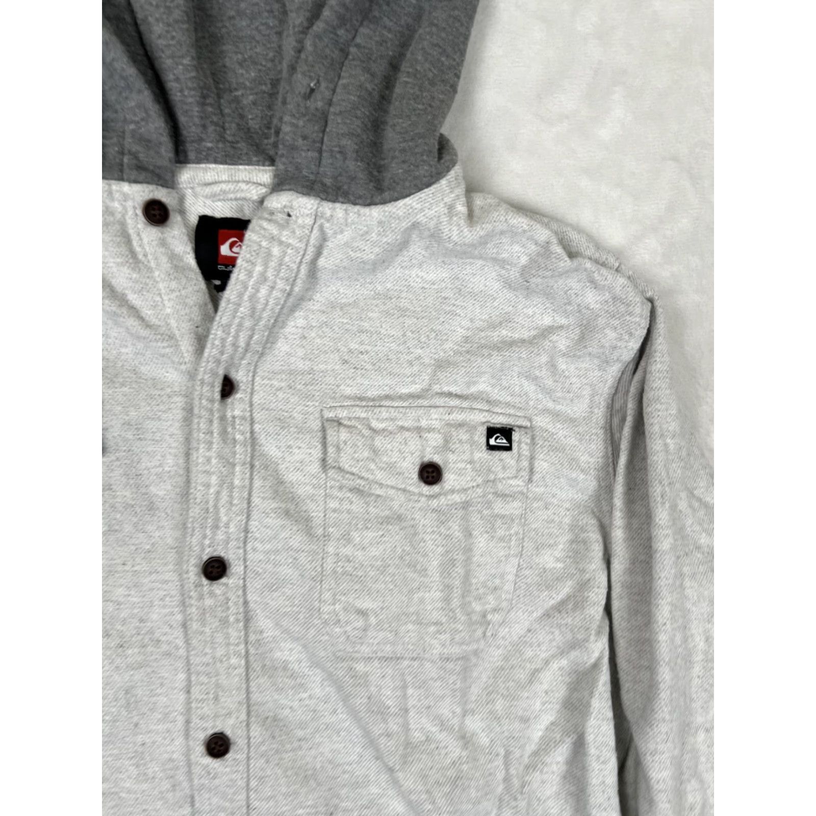 Quiksilver VINTAGE Quiksilver Hoodie Sweatshirt Surf Skater Beach Y2K Gray M Mens Hooded Pockets Snaps 90s Grunge Beachwear Size US M / EU 48-50 / 2 - 2 Thumbnail