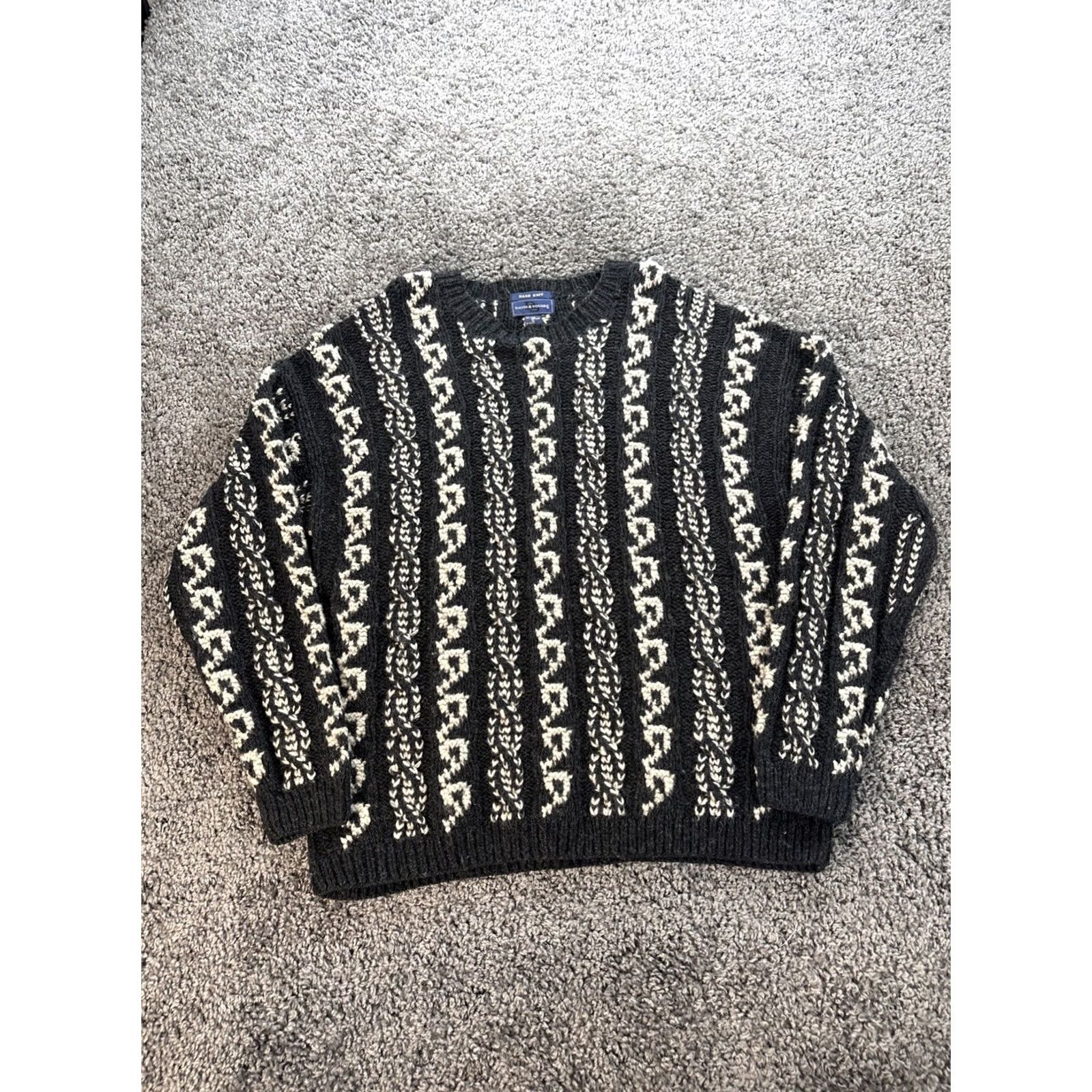 Vintage VINTAGE Davis & Squire Mens Sweater XL Fair Isle Cable Knit Chunky Fisherman 90s Size US XL / EU 56 / 4 - 2 Thumbnail