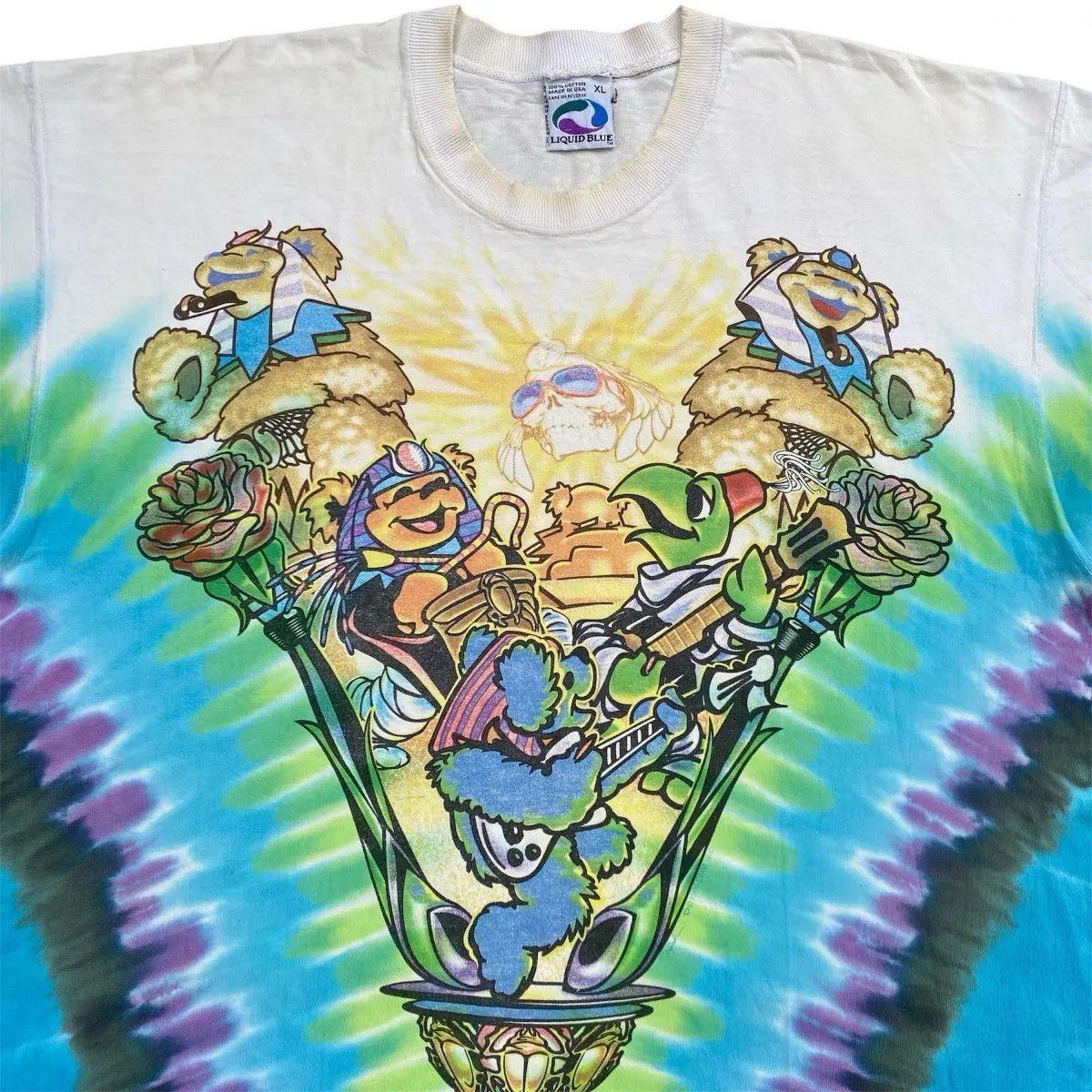 Grateful Dead Vintage 90s Liquid Blue Grateful Dead Egypt Tie Dye Tee XL Size US XL / EU 56 / 4 - 5 Thumbnail