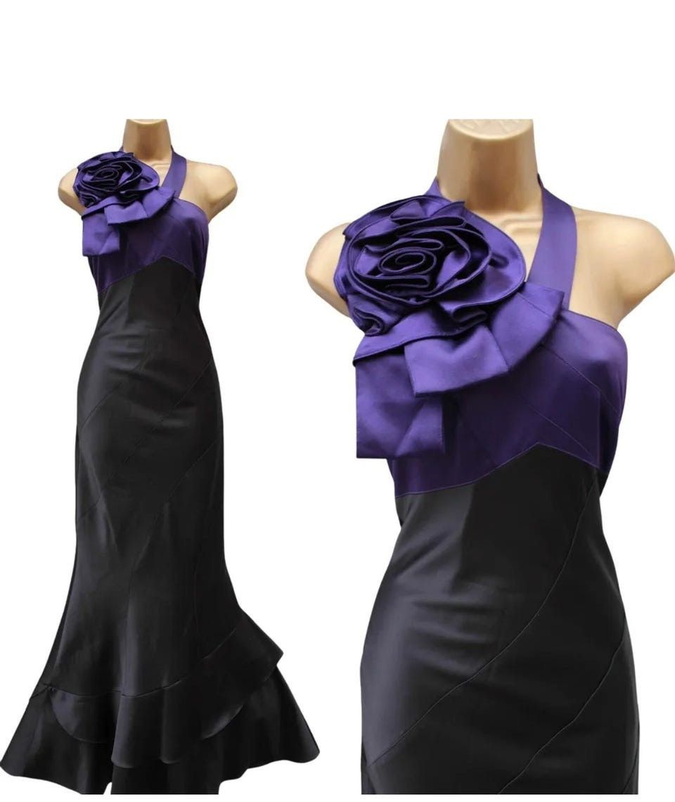 Karen Millen NEW Karen Millen Satin Fishtail Maxi Dress Silk Flower UK 12 Size M / US 6-8 / IT 42-44 - 2 Thumbnail