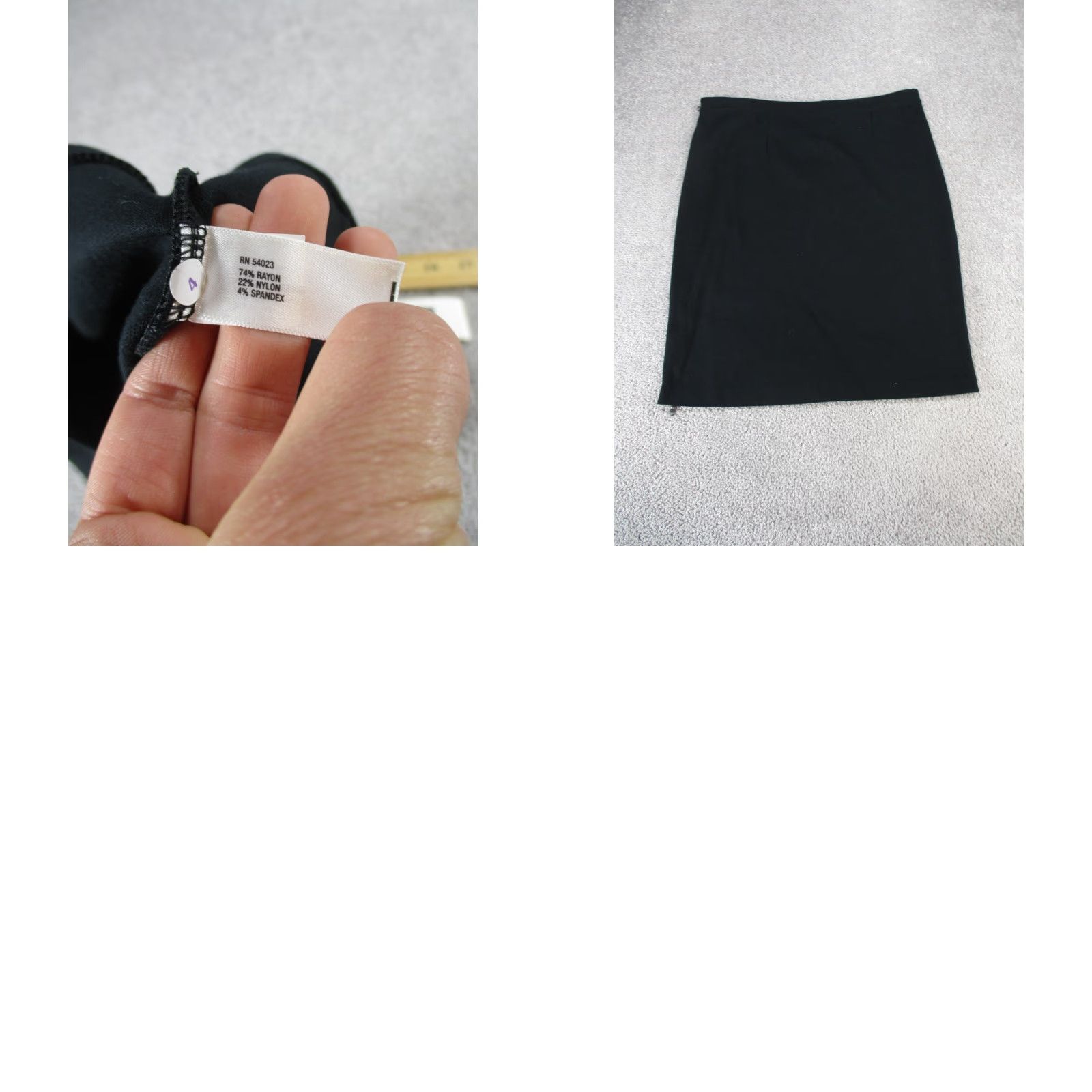 Gap VINTAGE Gap Women’s Pencil Skirt 12 Black Stretch Business Casual Workwear Knee Length Zipper Size 34" / US 12 / IT 48 - 8 Thumbnail