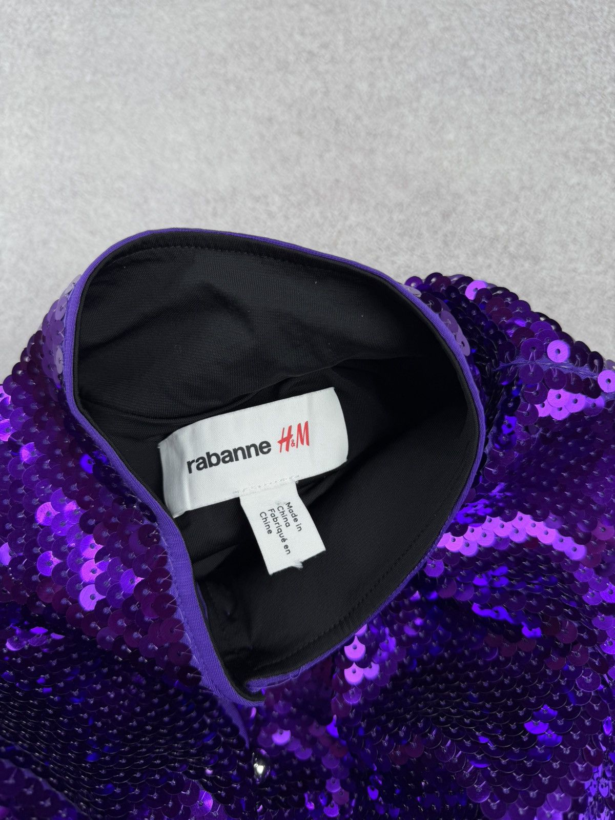 Paco Rabanne Paco Rabbane H&M Purple Sequin Suit Crop Top and Pants S Size S / US 4 / IT 40 - 8 Thumbnail