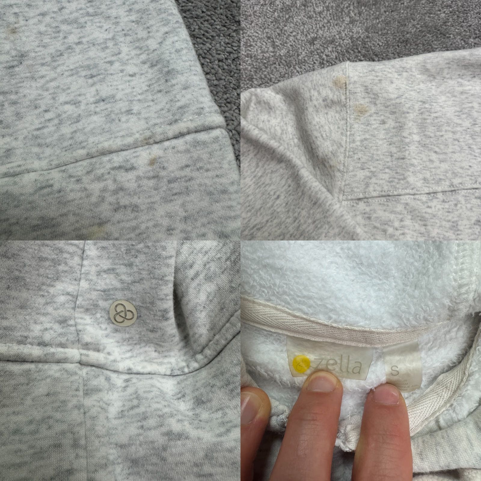 Vintage Zella Full Zip Hoodie Sweatshirt Womens Small Light Gray Fleece Athletic Active Size S / US 4 / IT 40 - 8 Thumbnail