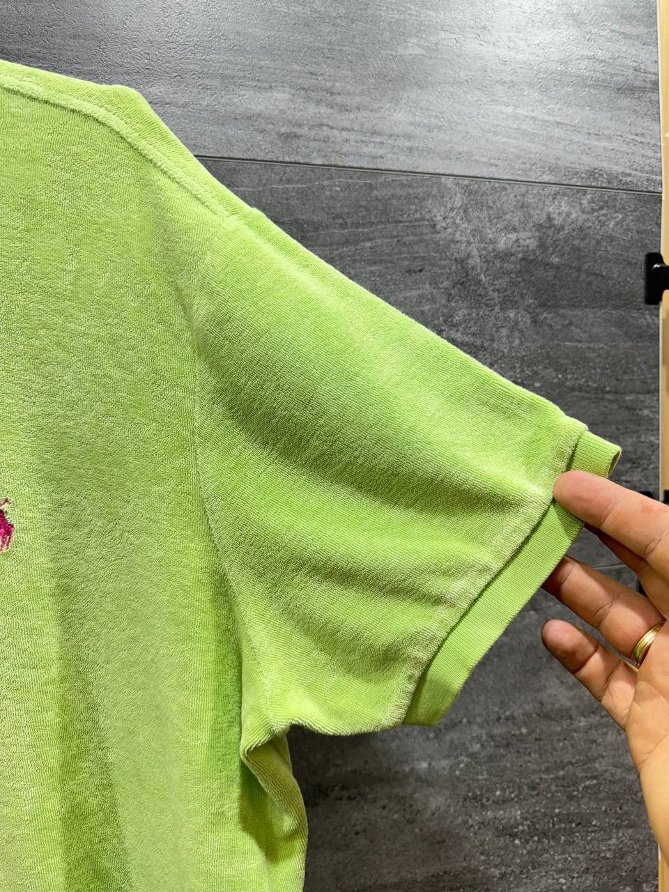 Vintage Polo Ralph Lauren Polo Pile Shirt Fluorescent Green Size US XL / EU 56 / 4 - 5 Thumbnail