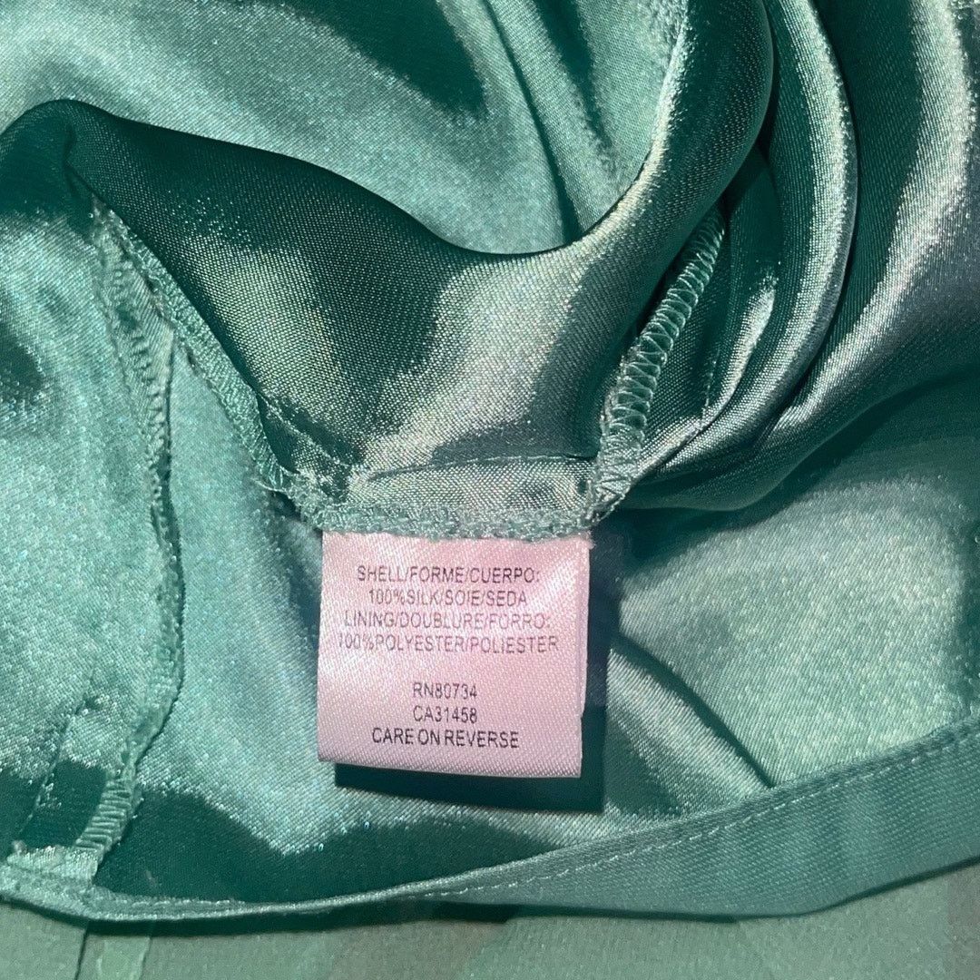 Bcbgmaxazria Green Chiffon Silk Evening Mini Strapless Dress SZ 6 Prom Size M / US 6-8 / IT 42-44 - 6 Thumbnail
