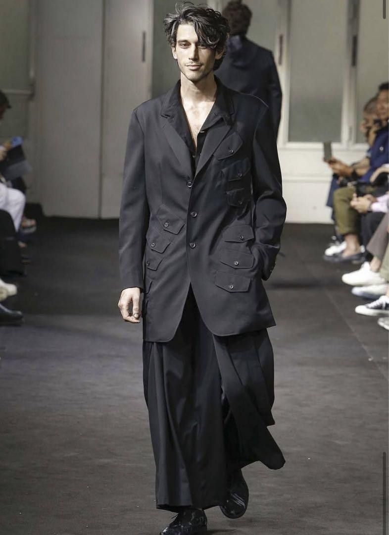 image of Yohji Yamamoto Pour Homme 19Ss Suspender Wide Pants in Black, Men's (Size 35)